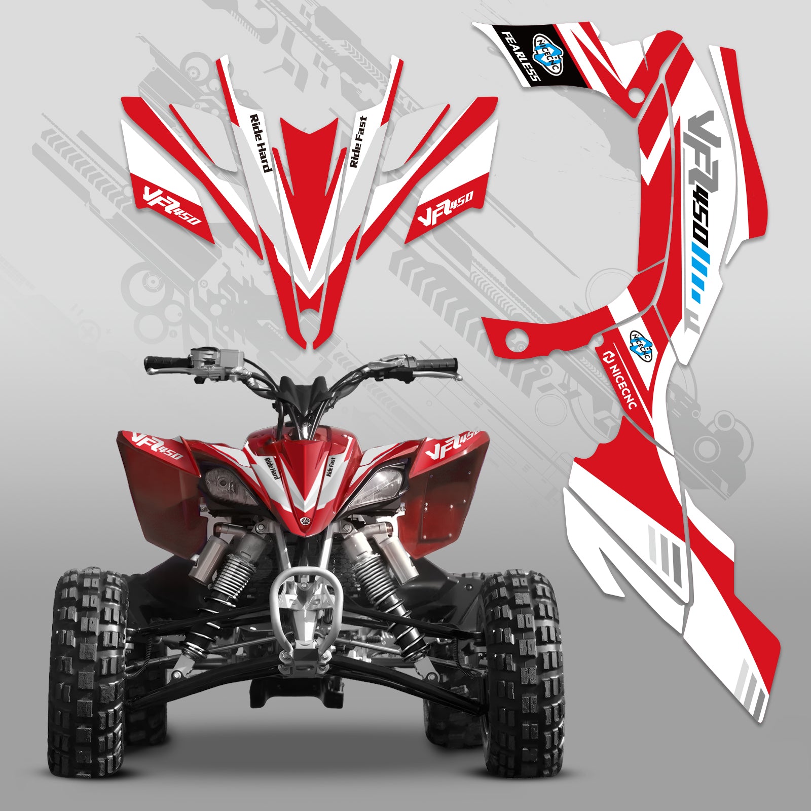 ATV Volle Grafiken Decals Aufkleber Kit Für YAMAHA YFZ450R YFZ450X 2009-2013