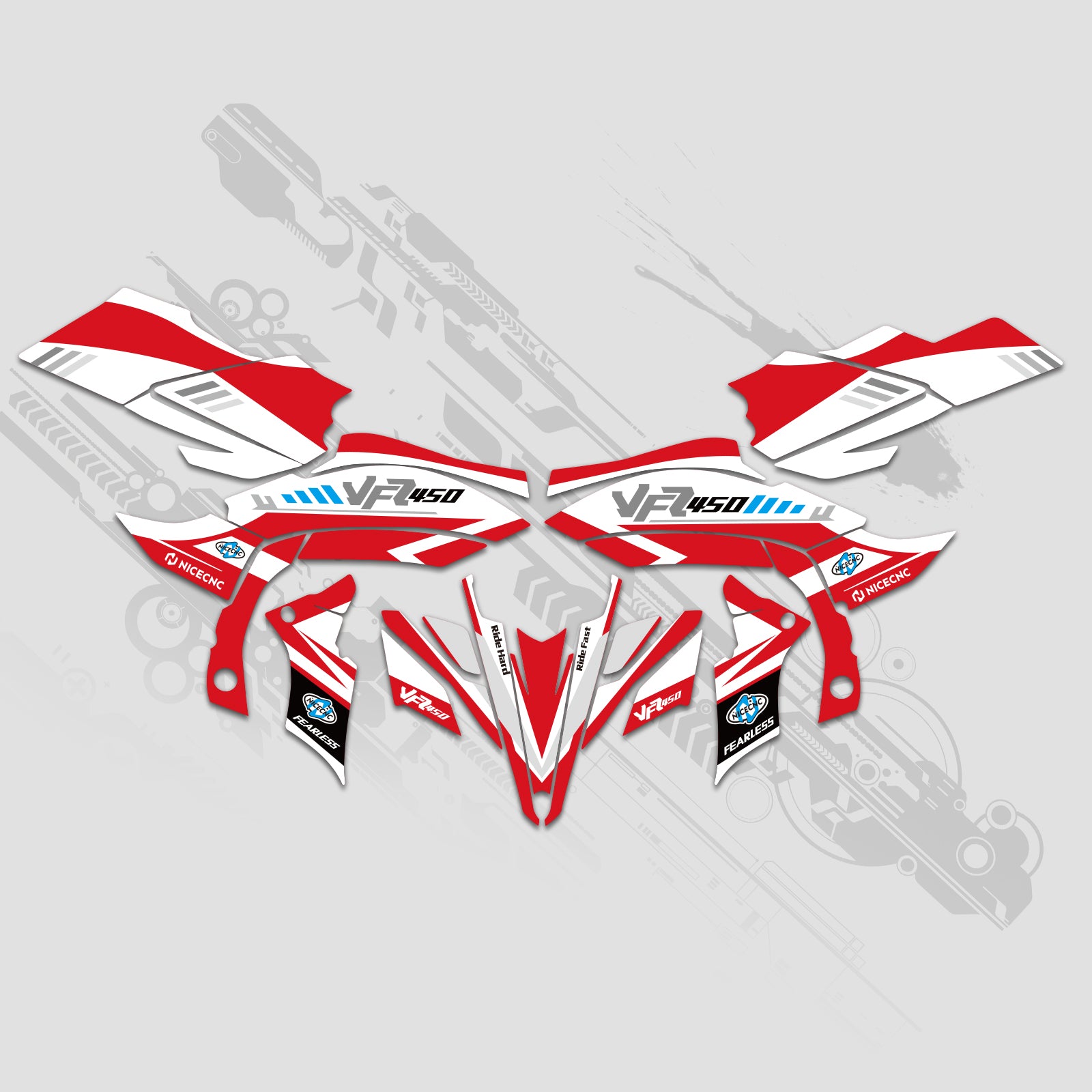 ATV Volle Grafiken Decals Aufkleber Kit Für YAMAHA YFZ450R YFZ450X 2009-2013