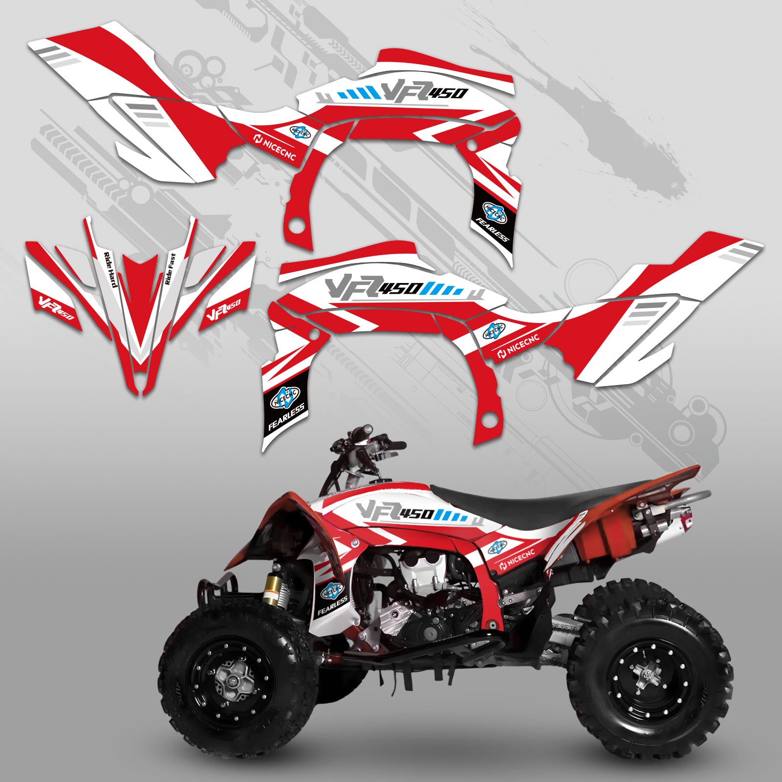 ATV Volle Grafiken Decals Aufkleber Kit Für YAMAHA YFZ450R YFZ450X 2009-2013