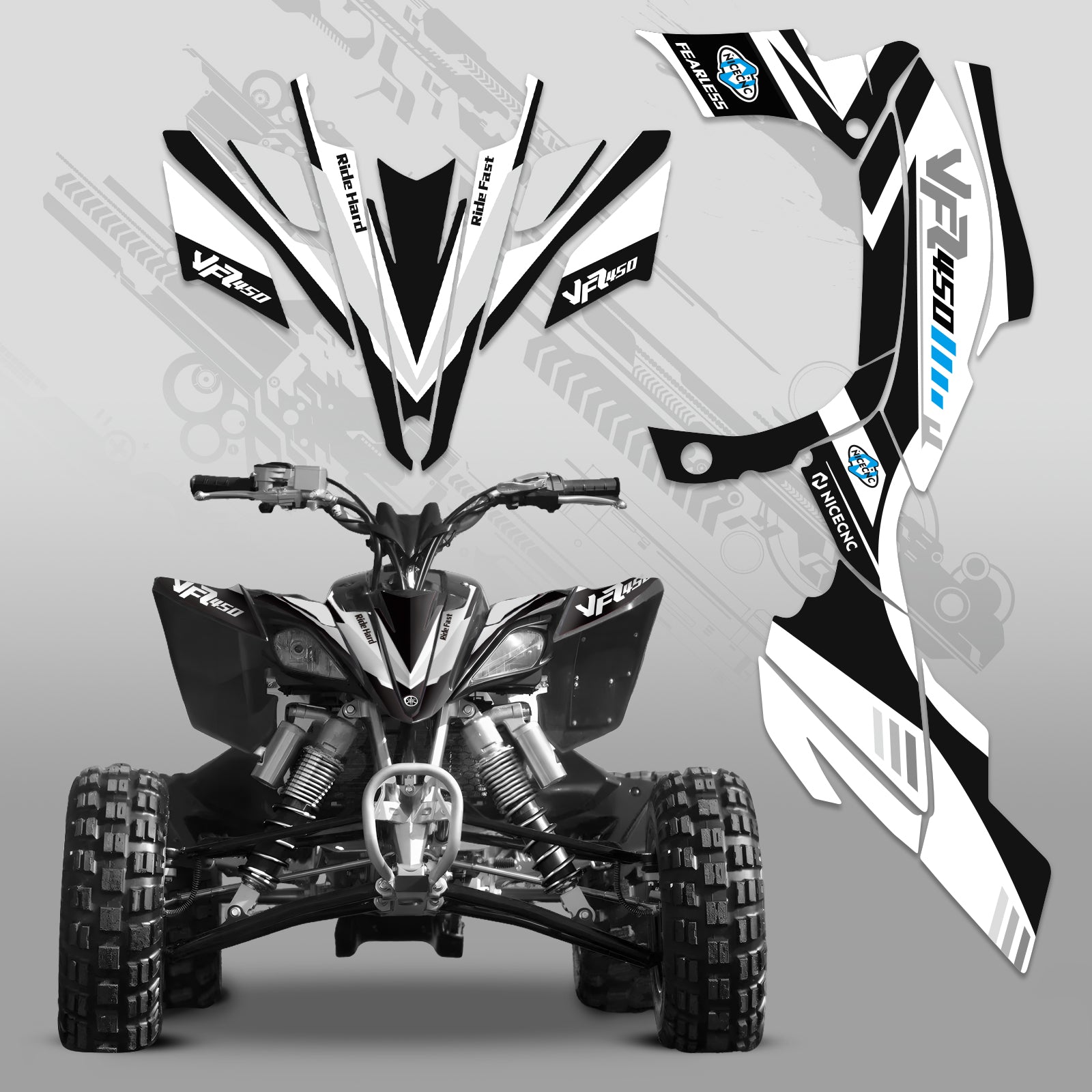 ATV Volle Grafiken Decals Aufkleber Kit Für YAMAHA YFZ450R YFZ450X 2009-2013