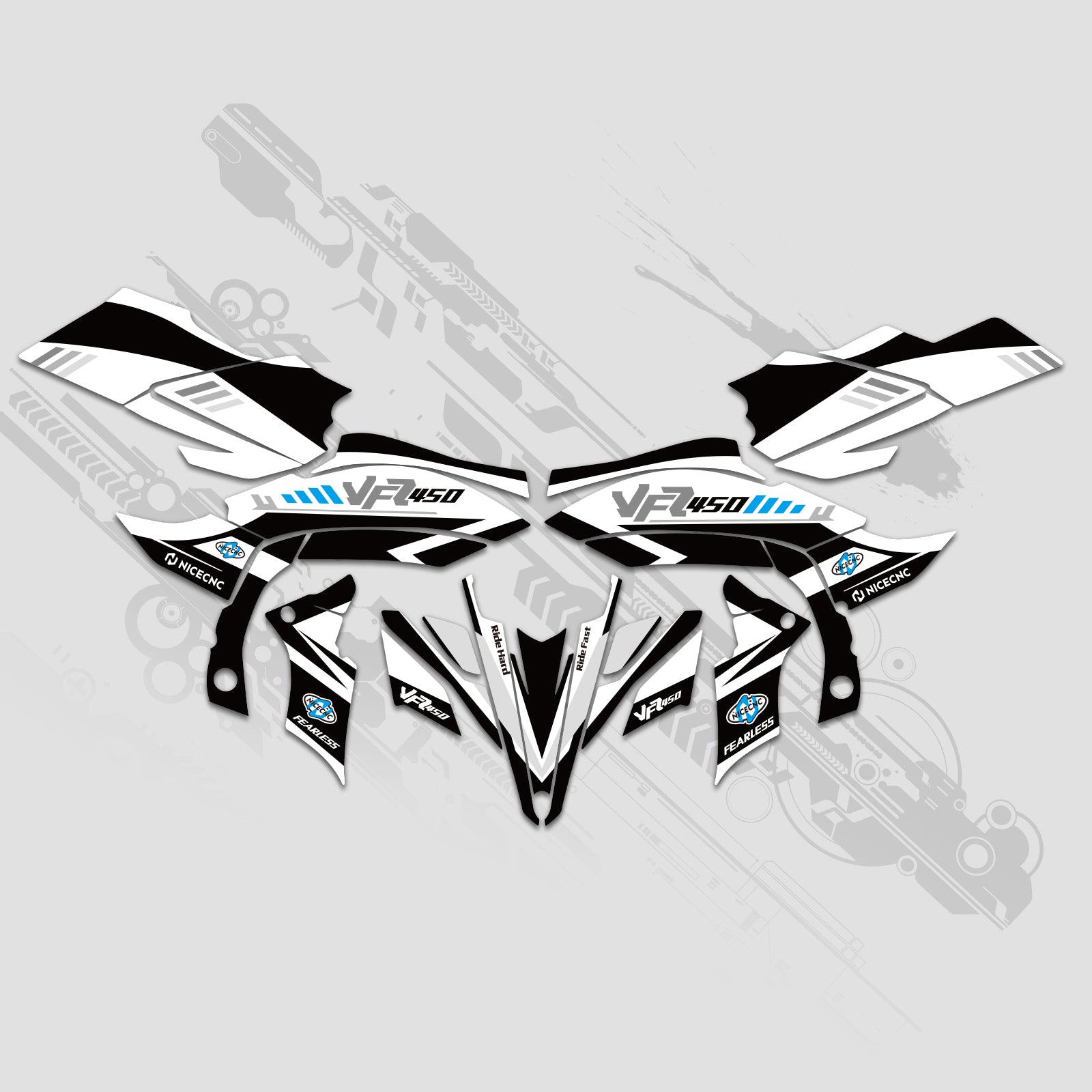 ATV Volle Grafiken Decals Aufkleber Kit Für YAMAHA YFZ450R YFZ450X 2009-2013