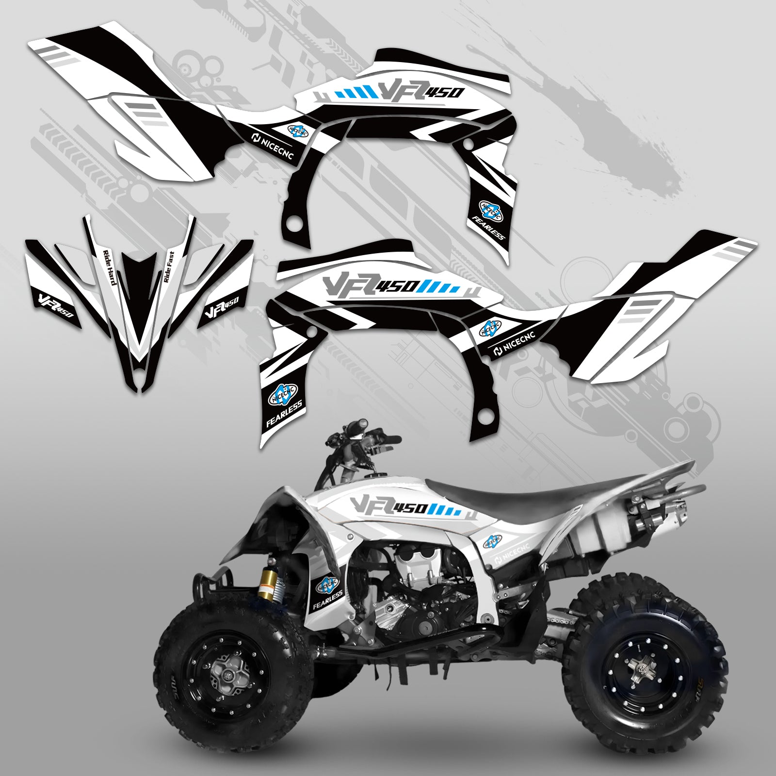 ATV Volle Grafiken Decals Aufkleber Kit Für YAMAHA YFZ450R YFZ450X 2009-2013