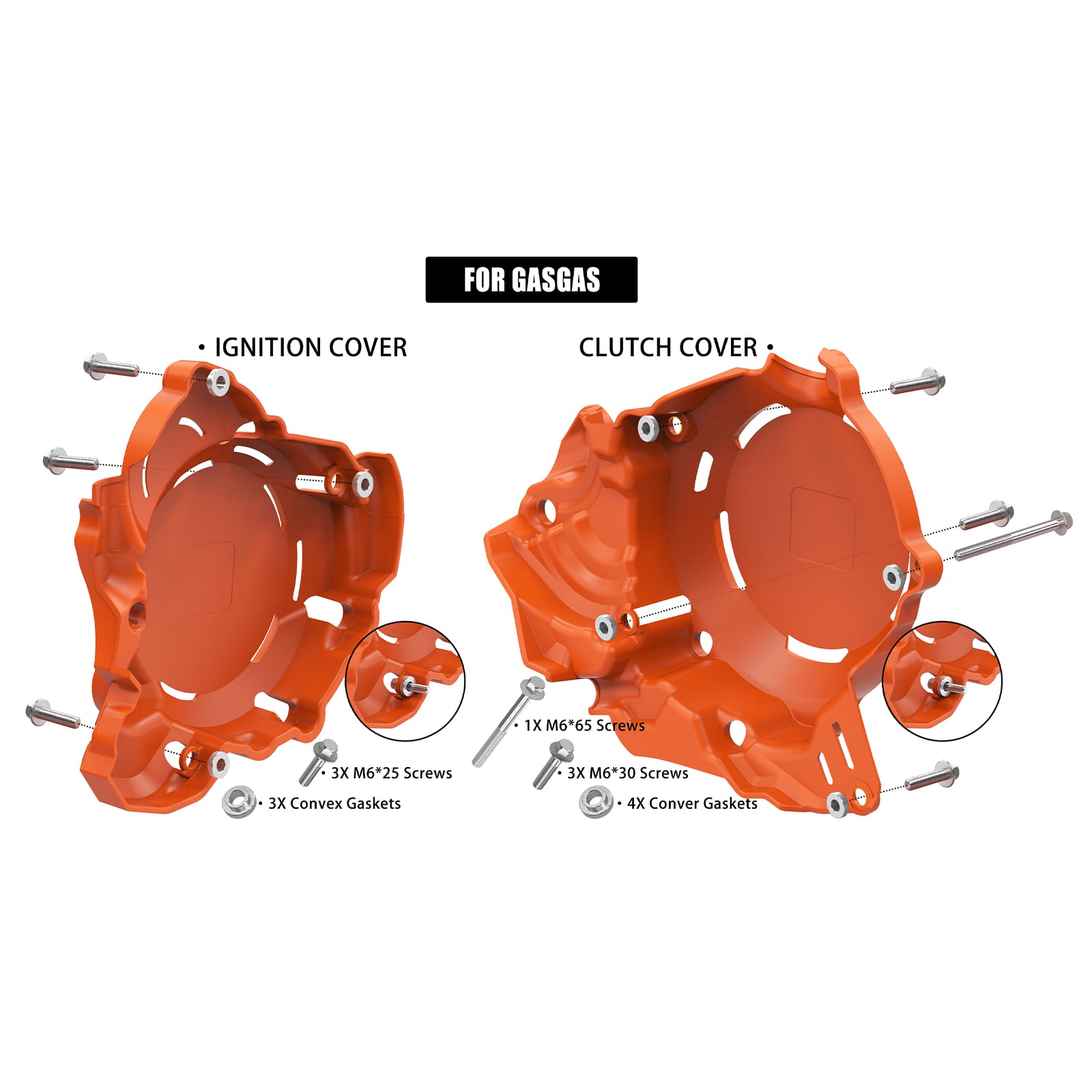 NICECNC Kupplungsdeckel Abdeckung der Zündung Für KTM 250 300 EXC XC-W 2024