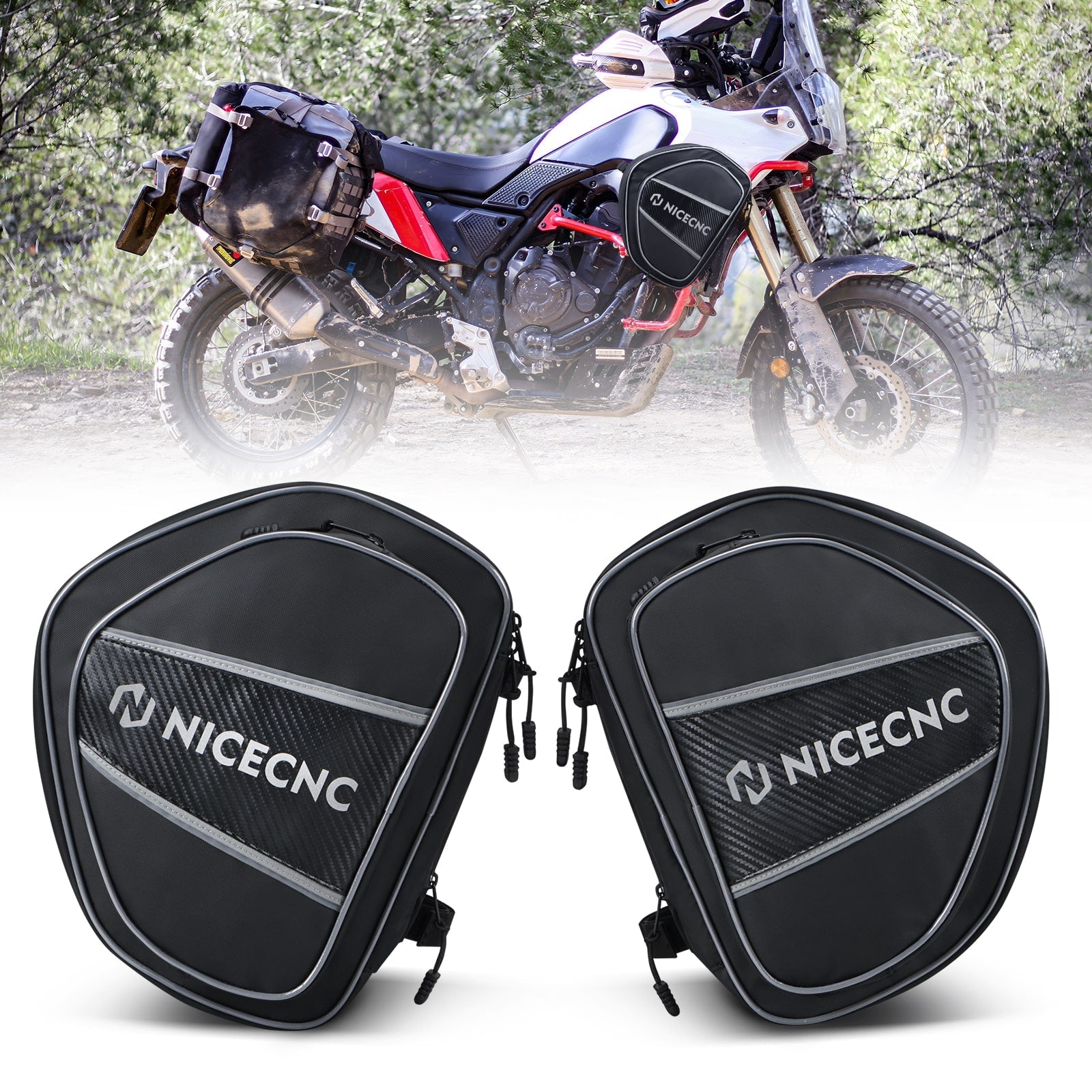 NICECNC Motorrad Sturzbügeltasche Schwarz für Yamaha Tenere XTZ 700 2019-2024