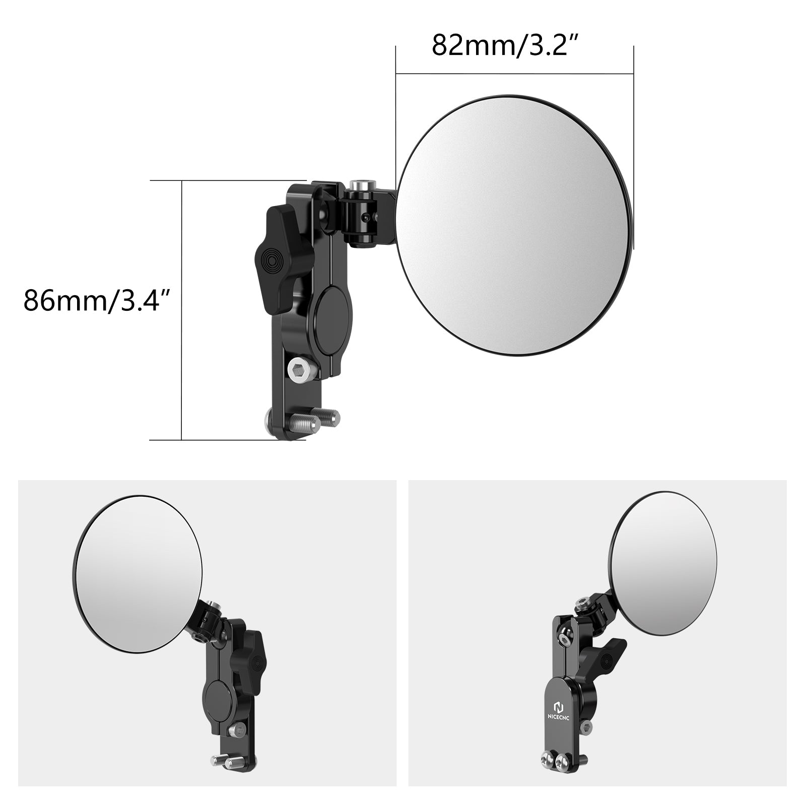 Universal Motorrad Runde Quick Flip Spiegel Kits Konvexen Glas