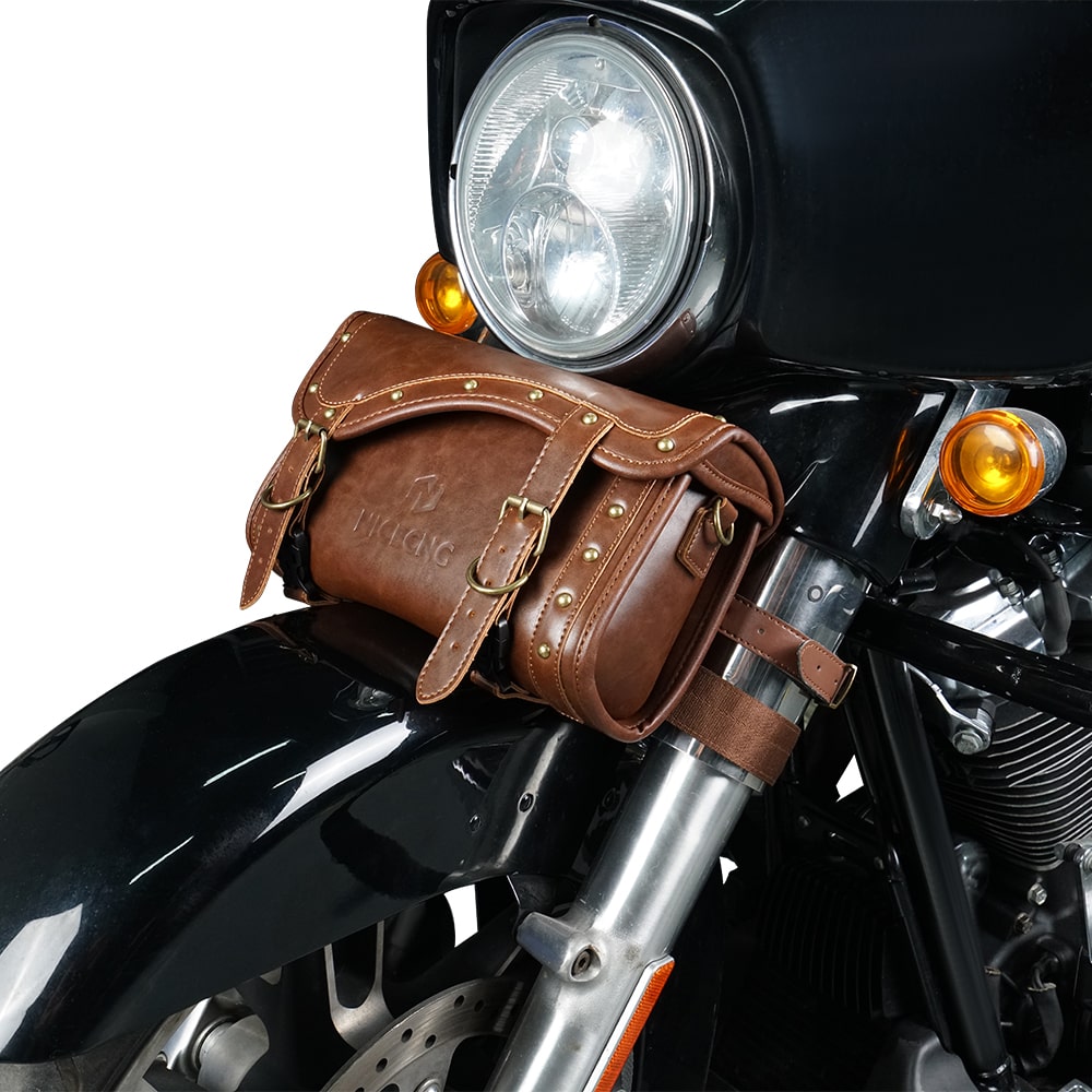 Motorrad-Lenkertasche mit Riemen und Schutzhülle aus PU-Leder