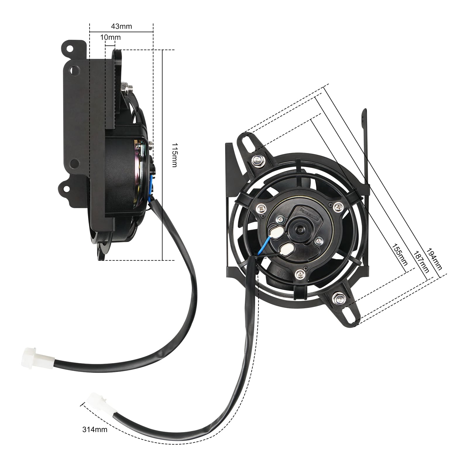 4" 12V Elektrischer Kühlerlüfter Für KTM 125 250 350 450 XC/SX/XCF/SXF 2023-2024