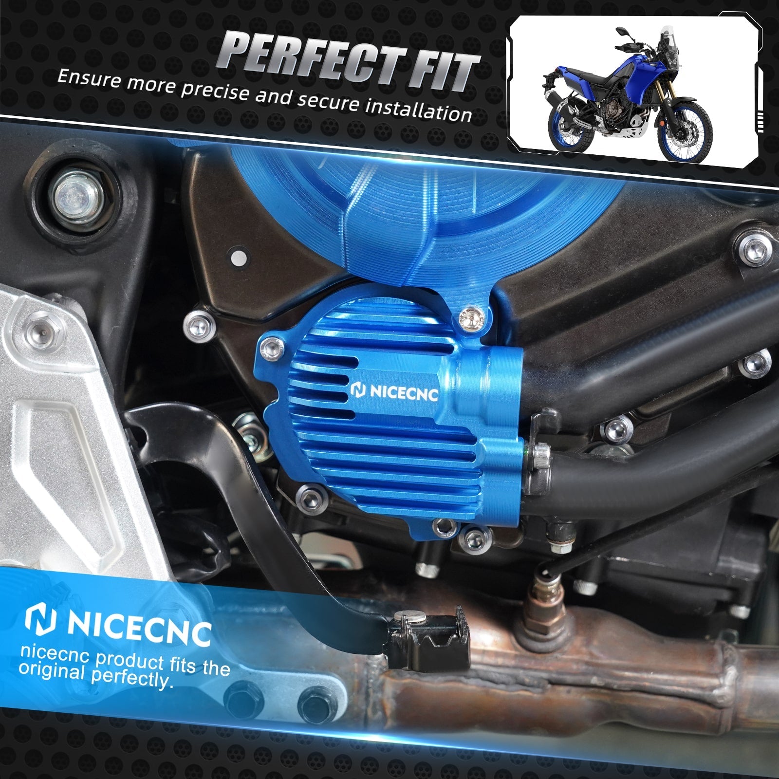 NICECNC Aluminum Wasserpumpendeckel Schutzbügel For Yamaha Tenere 700 20-23