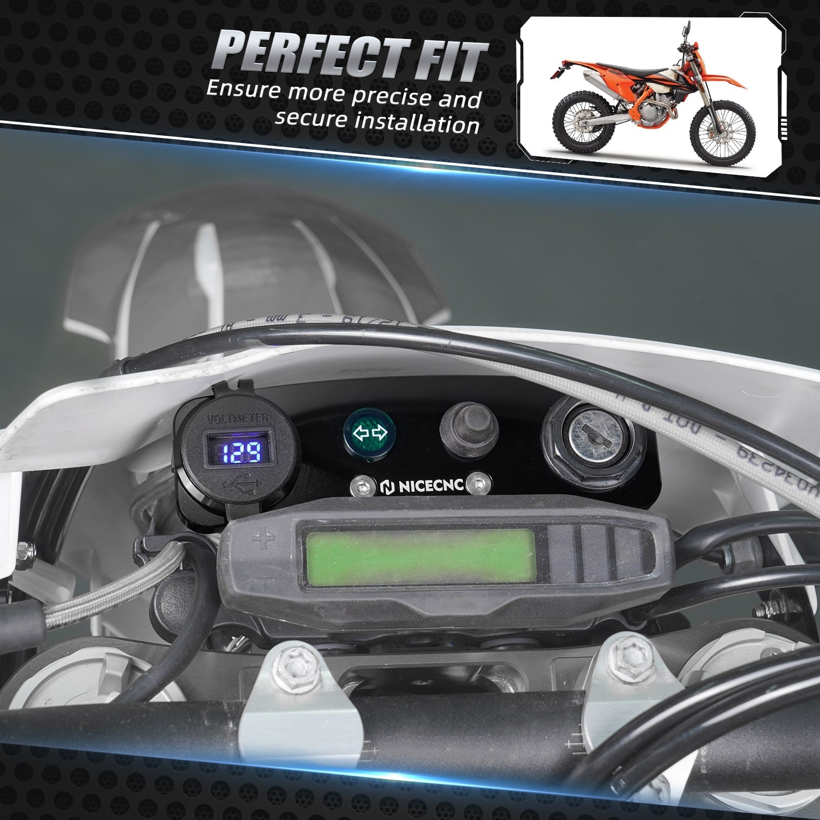 Verlegung des Zündgeräts Dash Kit Für KTM 150-500 XC-W/XCFW/EXC/EXCF 2017-2023