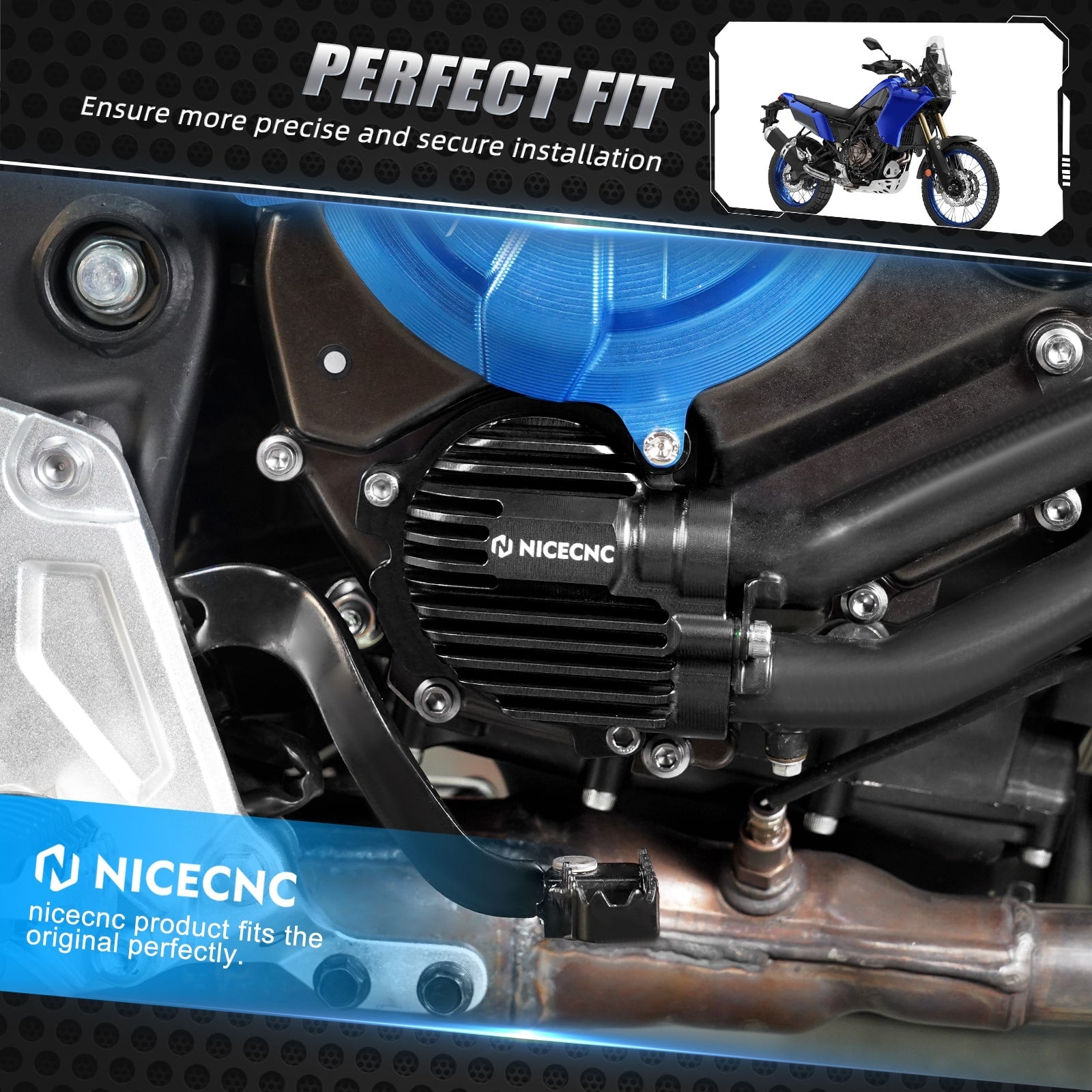 NICECNC Aluminum Wasserpumpendeckel Schutzbügel For Yamaha Tenere 700 20-23