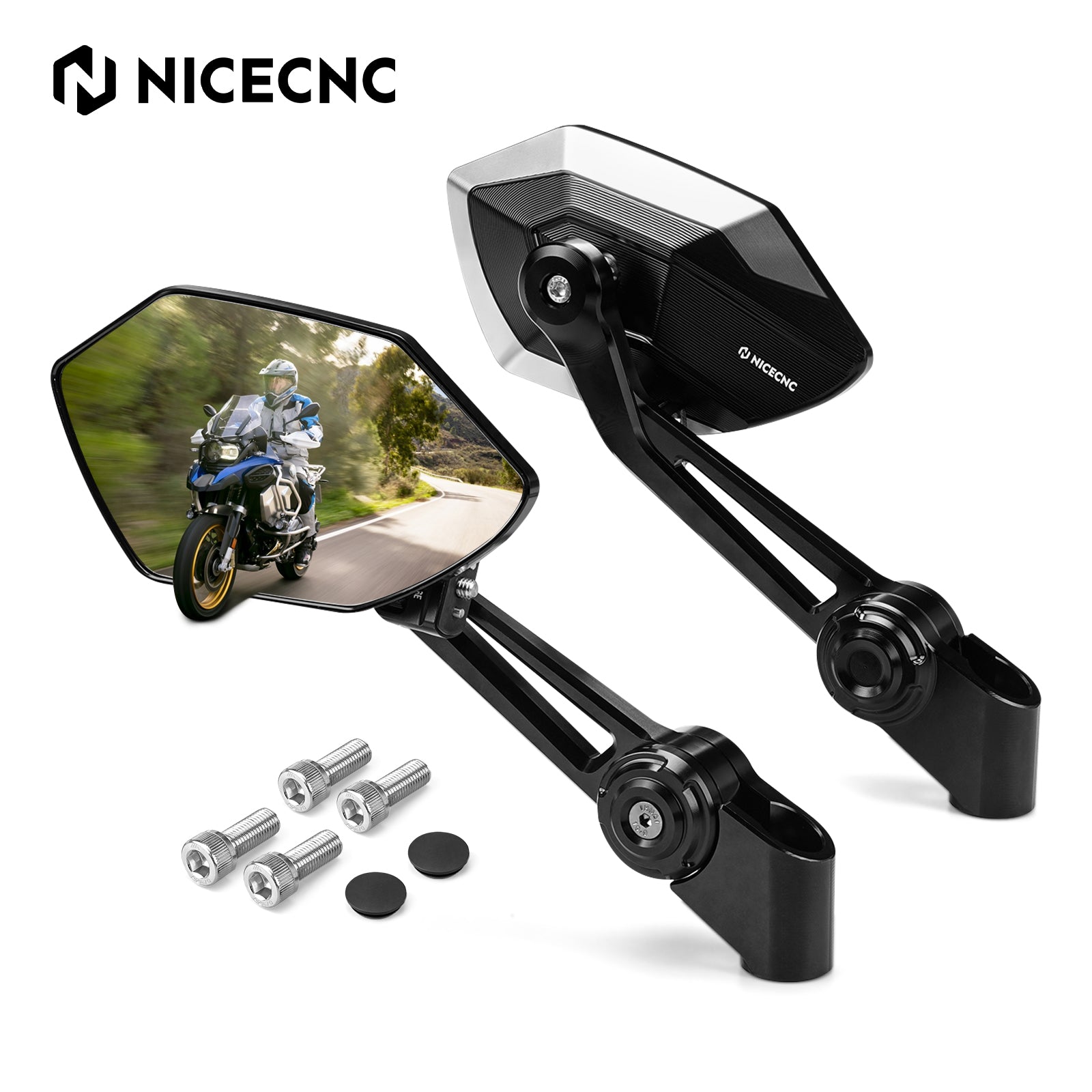 Klappbare, drehbare konvexe Rückspiegel für BMW R 1200 1250 1300 GS ADV