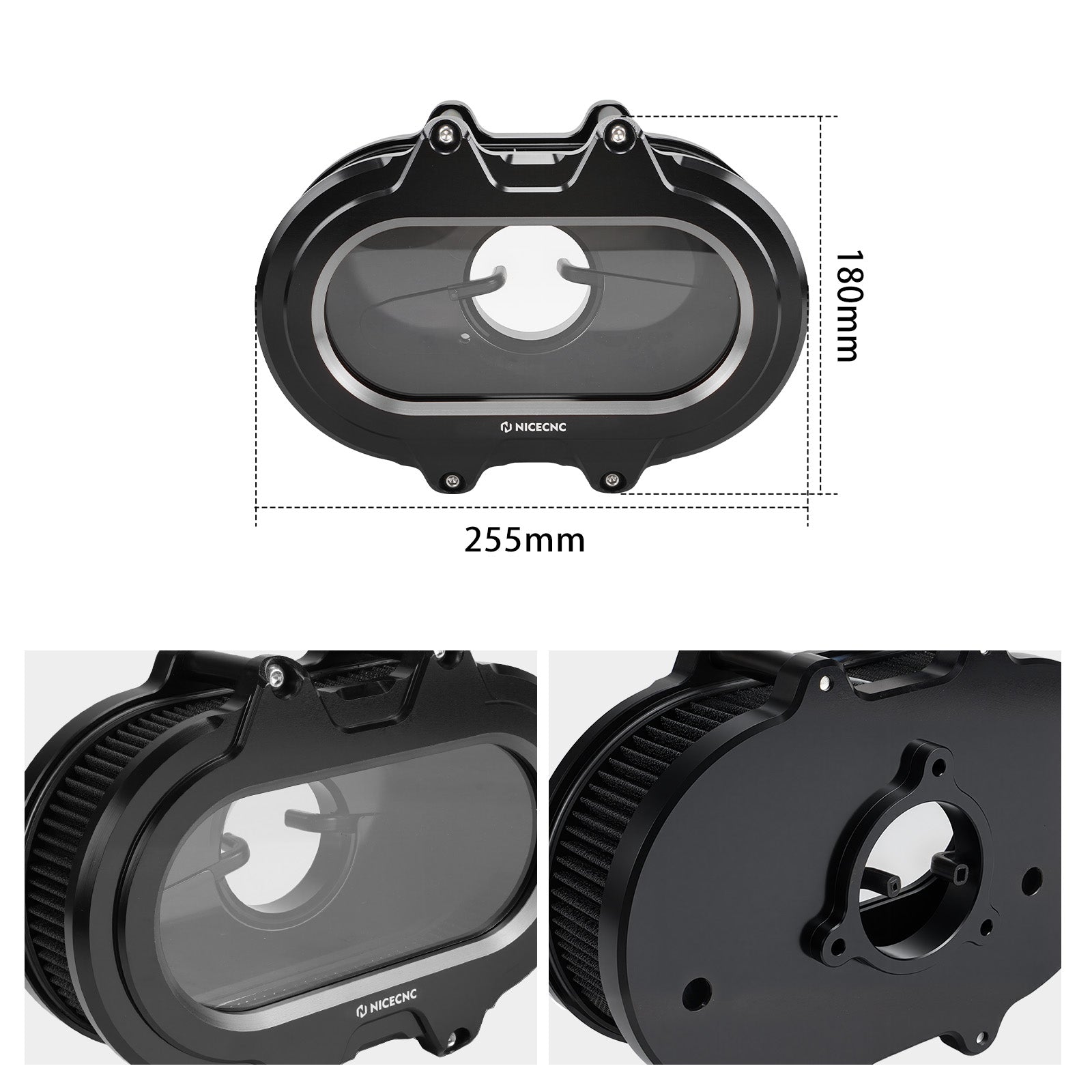 M8 Transparenter Luftfilter-Ansaugfilter-Kit für Harley Road King Electra Street Glide