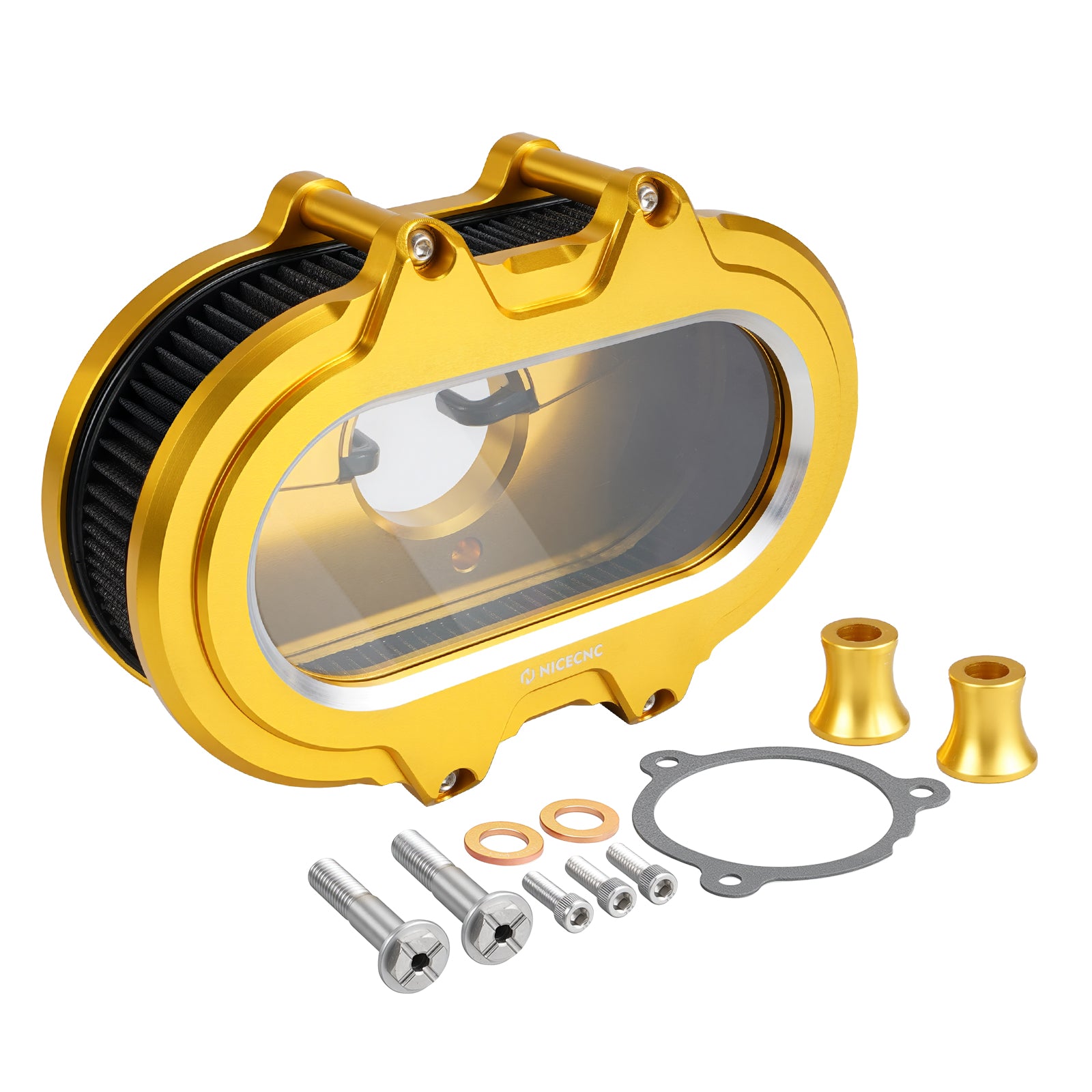 M8 Transparenter Luftfilter-Ansaugfilter-Kit für Harley Road King Electra Street Glide