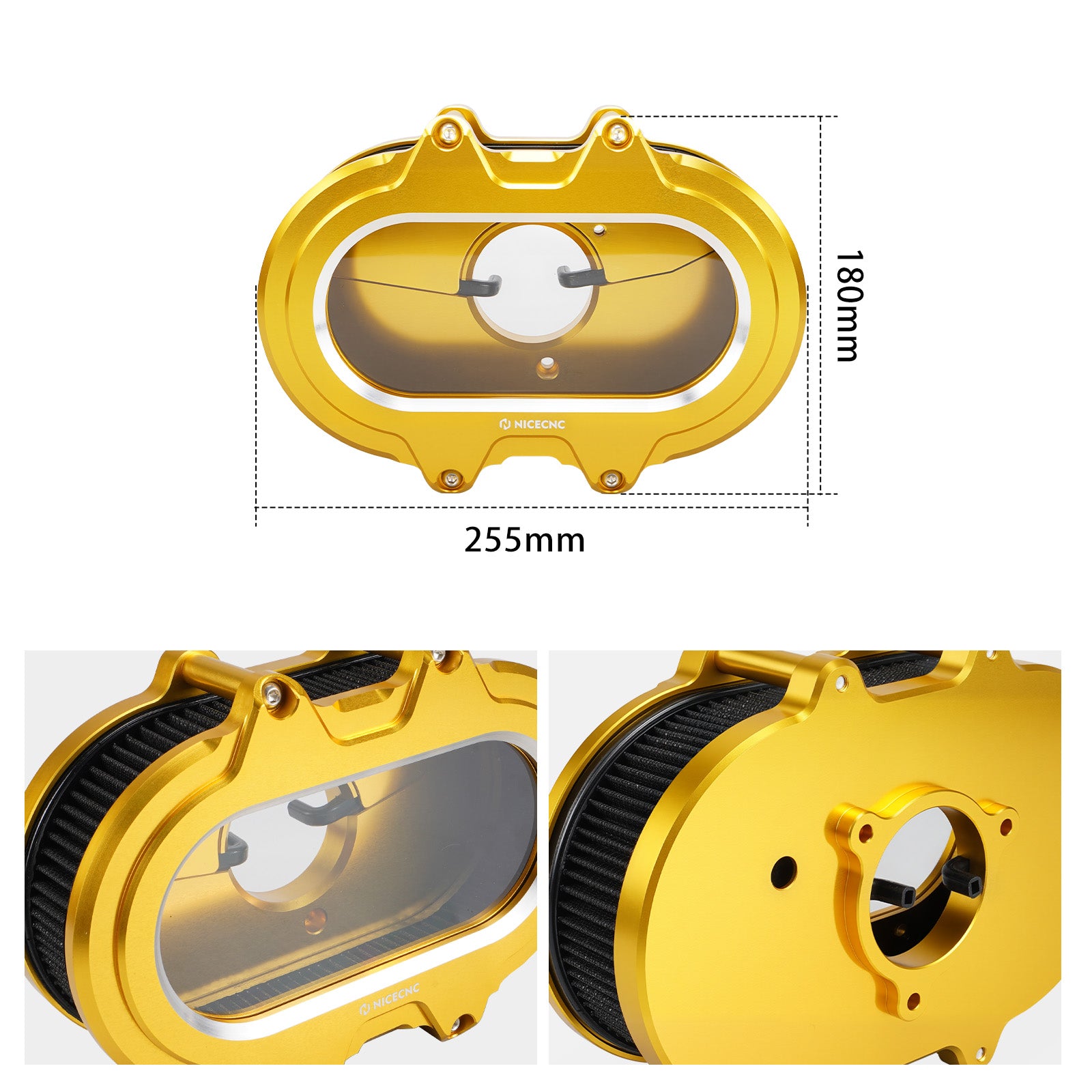 M8 Transparenter Luftfilter-Ansaugfilter-Kit für Harley Road King Electra Street Glide