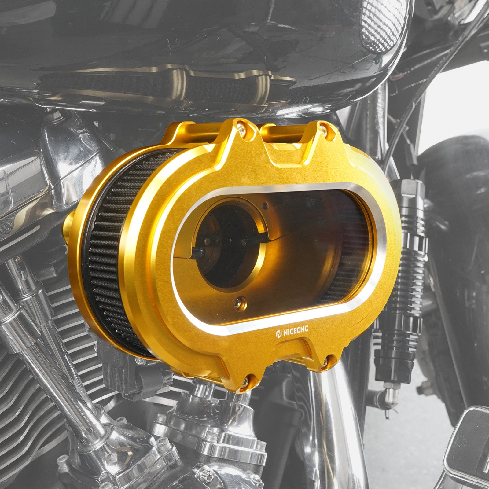 M8 Transparenter Luftfilter-Ansaugfilter-Kit für Harley Road King Electra Street Glide