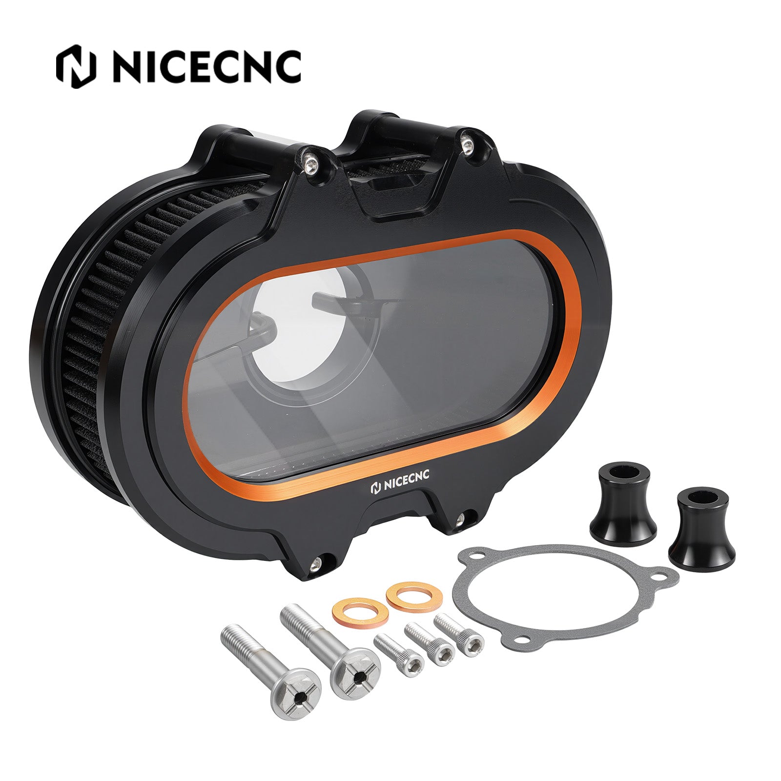 M8 Transparenter Luftfilter-Ansaugfilter-Kit für Harley Road King Electra Street Glide