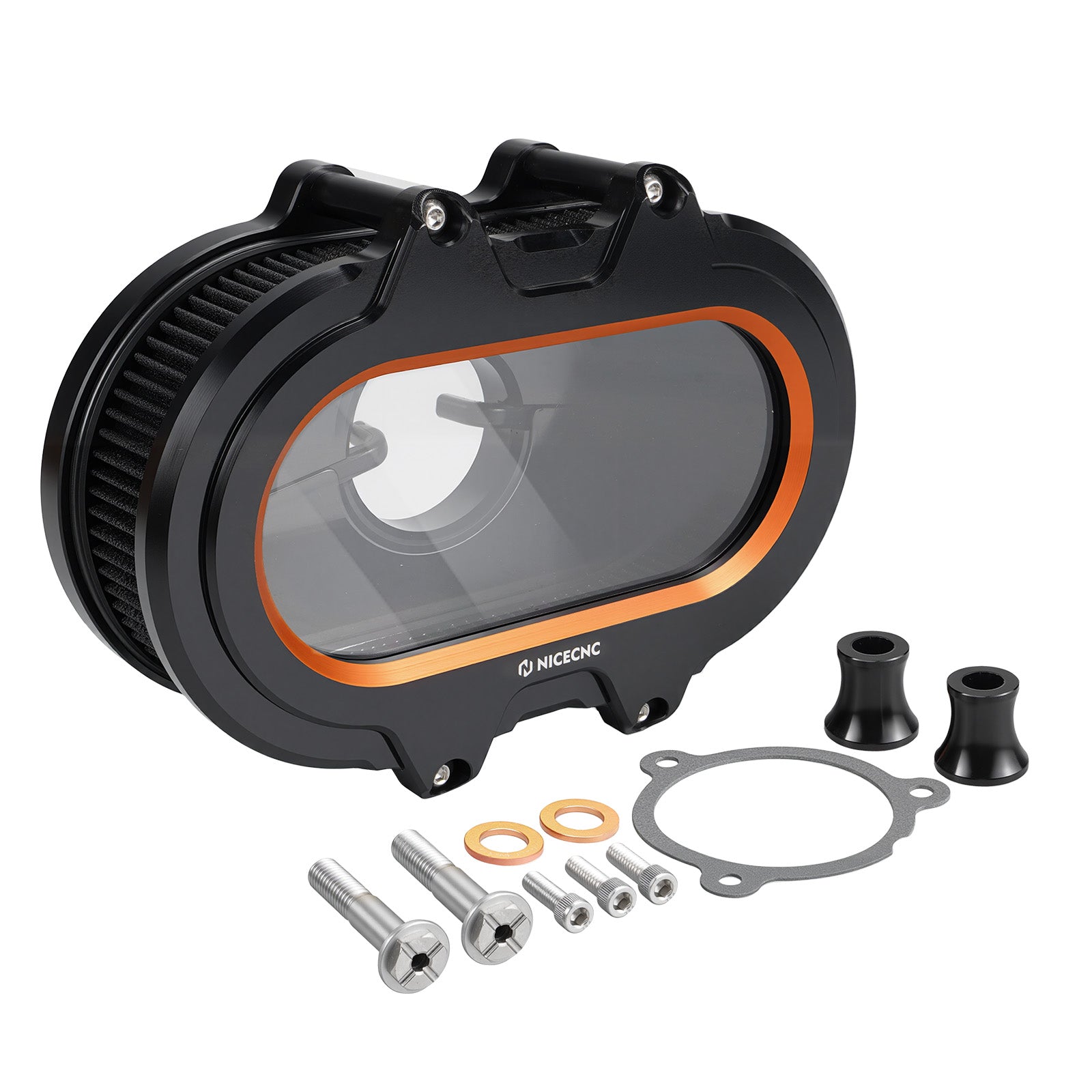 M8 Transparenter Luftfilter-Ansaugfilter-Kit für Harley Road King Electra Street Glide