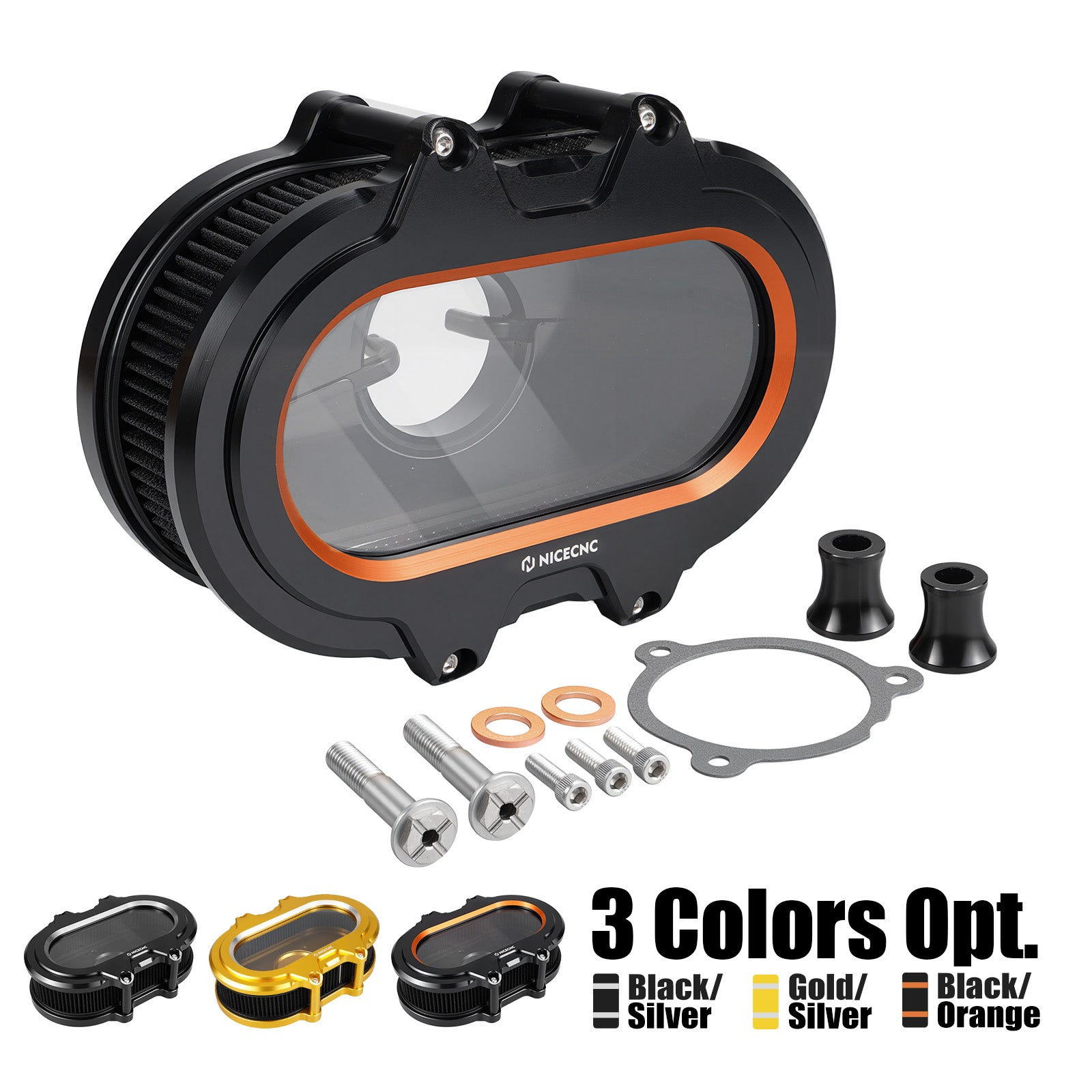 M8 Transparent Air Filter Intake Kit for Harley Road King