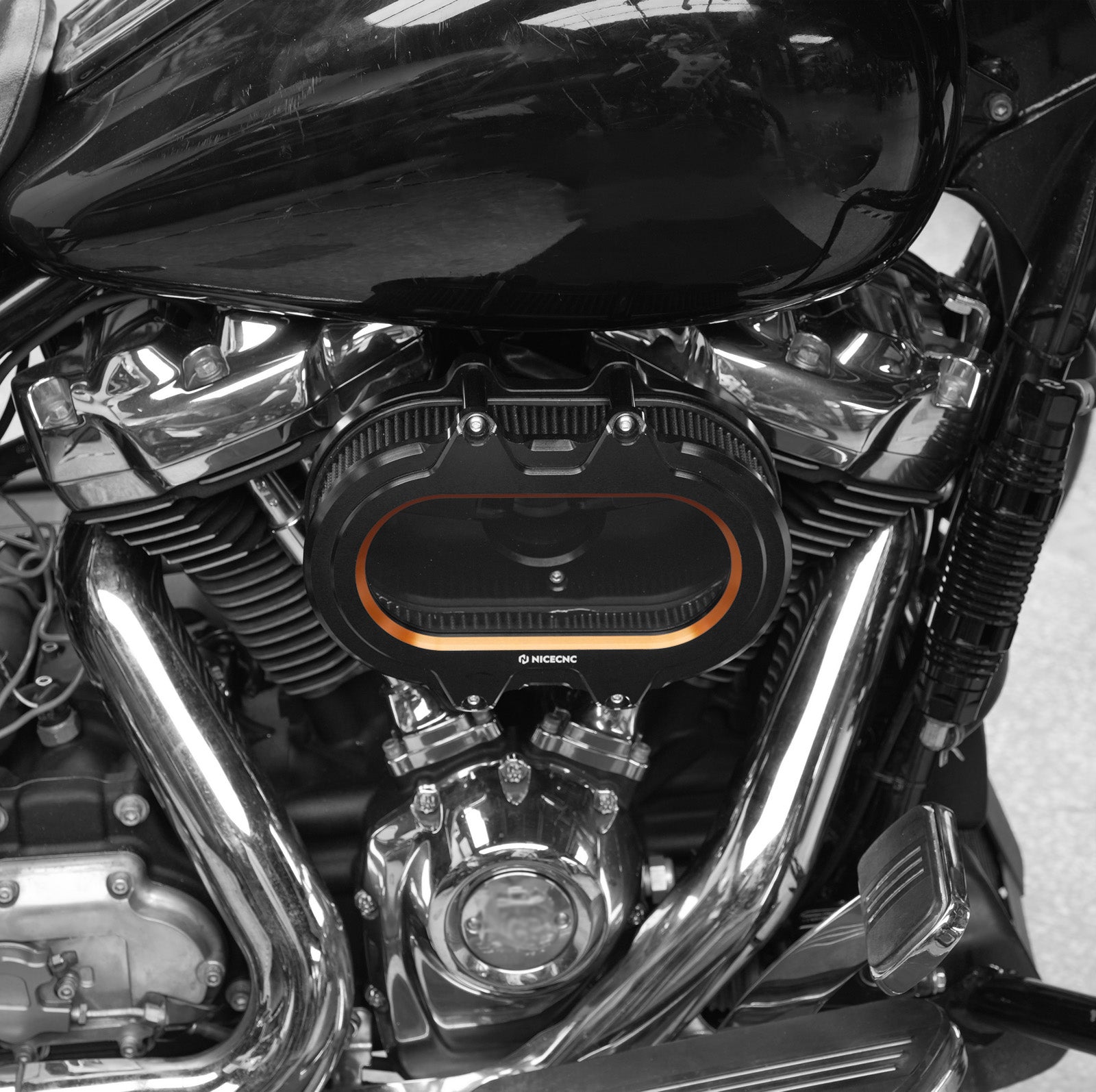 M8 Transparenter Luftfilter-Ansaugfilter-Kit für Harley Road King Electra Street Glide