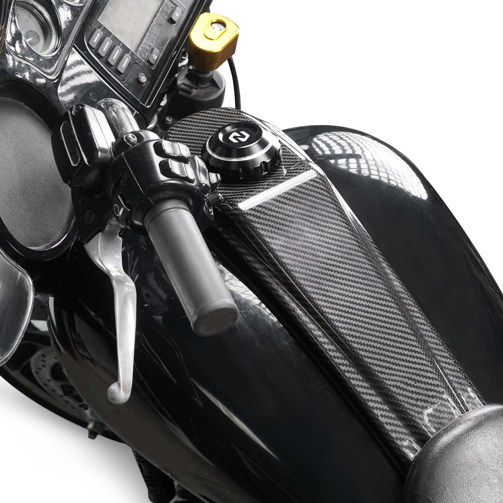 Tankdeckel mit Carbonfaser-Einsatzblende für Harley Electra Road Street Glide