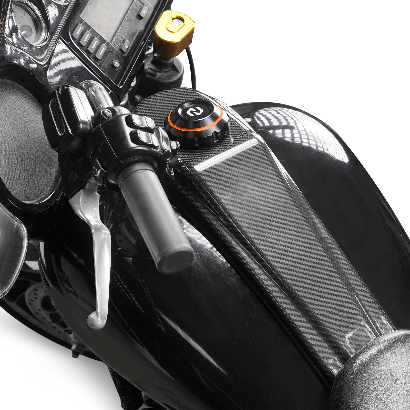 Tankdeckel mit Carbonfaser-Einsatzblende für Harley Electra Road Street Glide