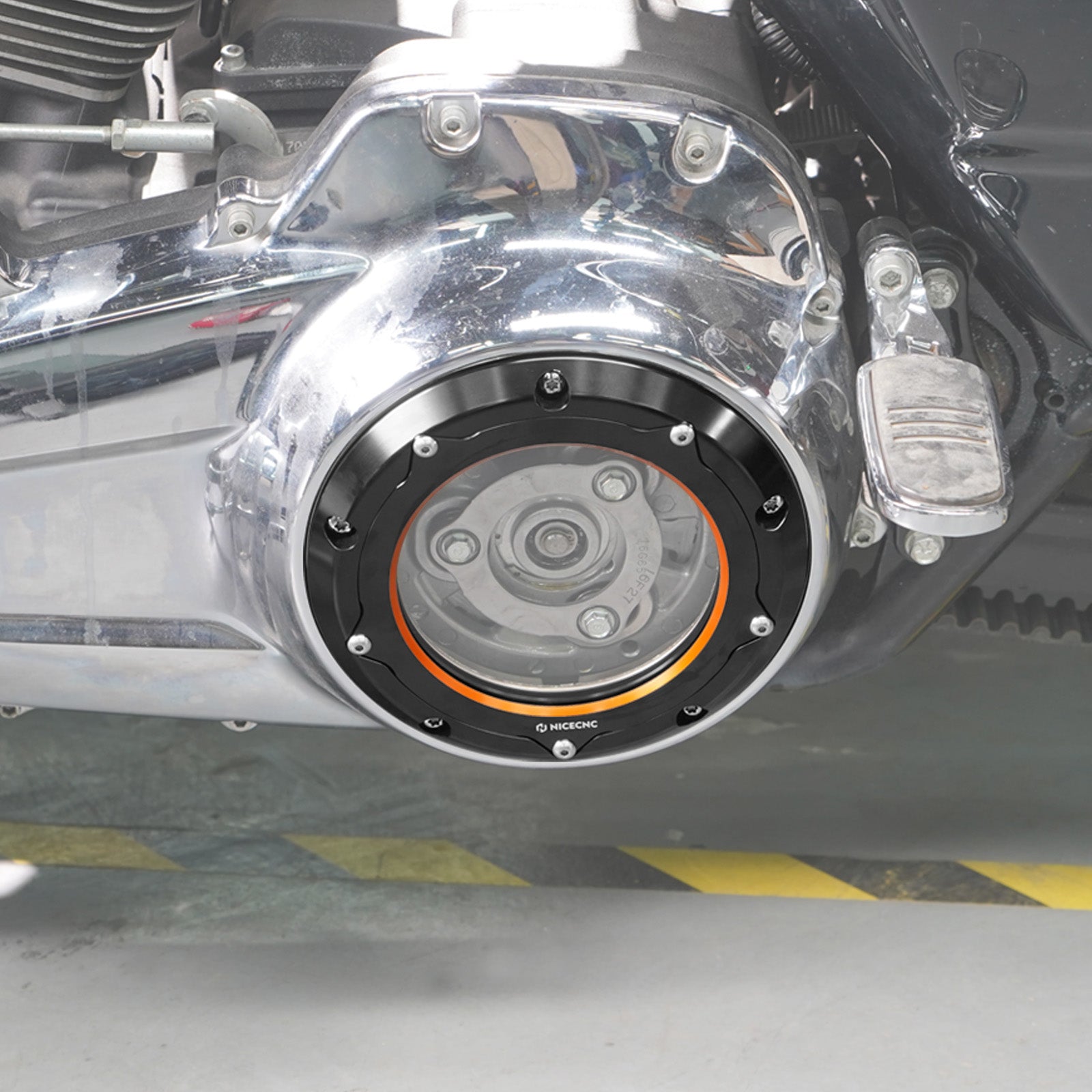 Transparente M8 Primäre Derby Kupplungsabdeckung für Harley Road King Street Glide Ultra Limited