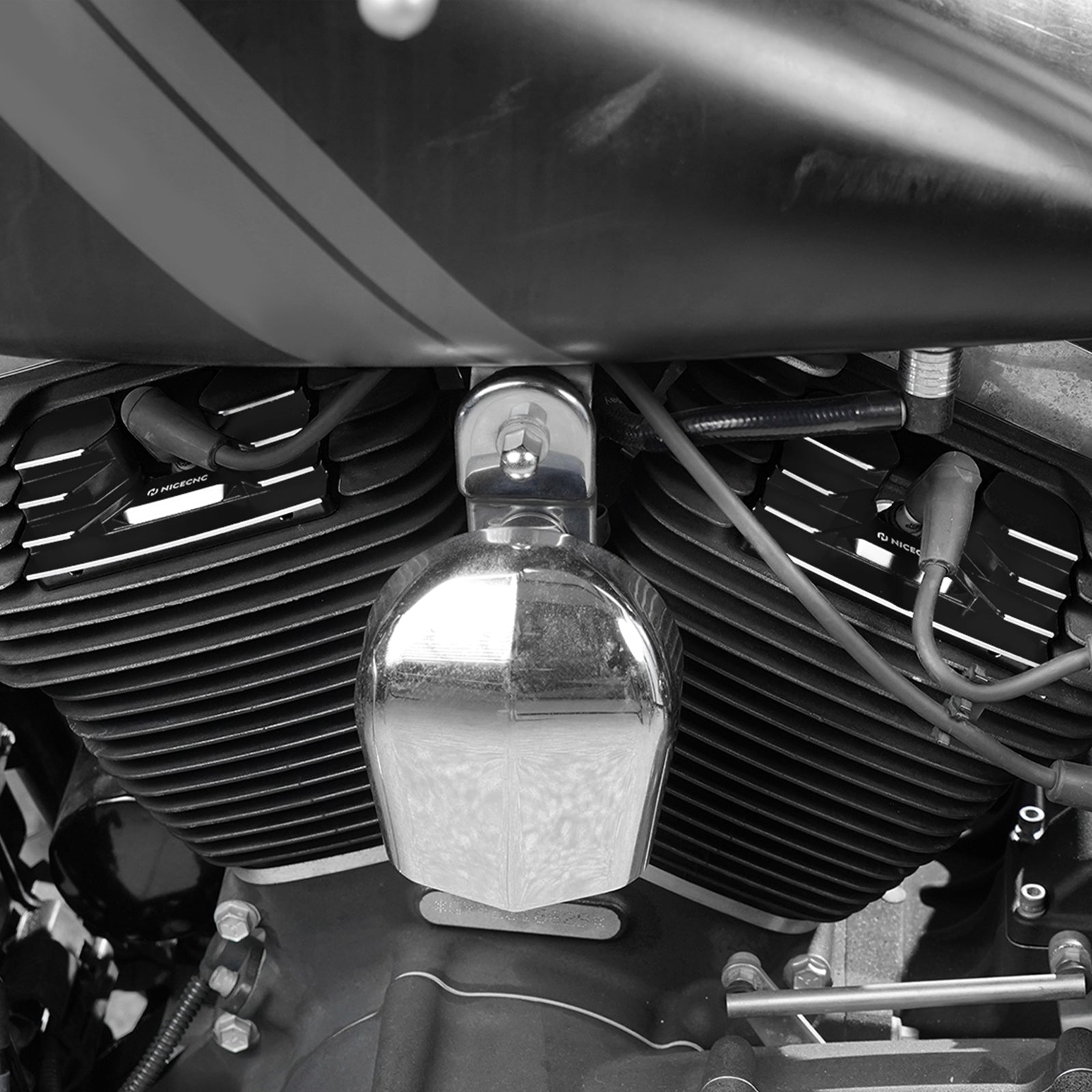 Rippen Zündkerze Kopf Bolzen Abdeckungen Für Harley Twin Dyna Low Rider Street Bob Fat Bob