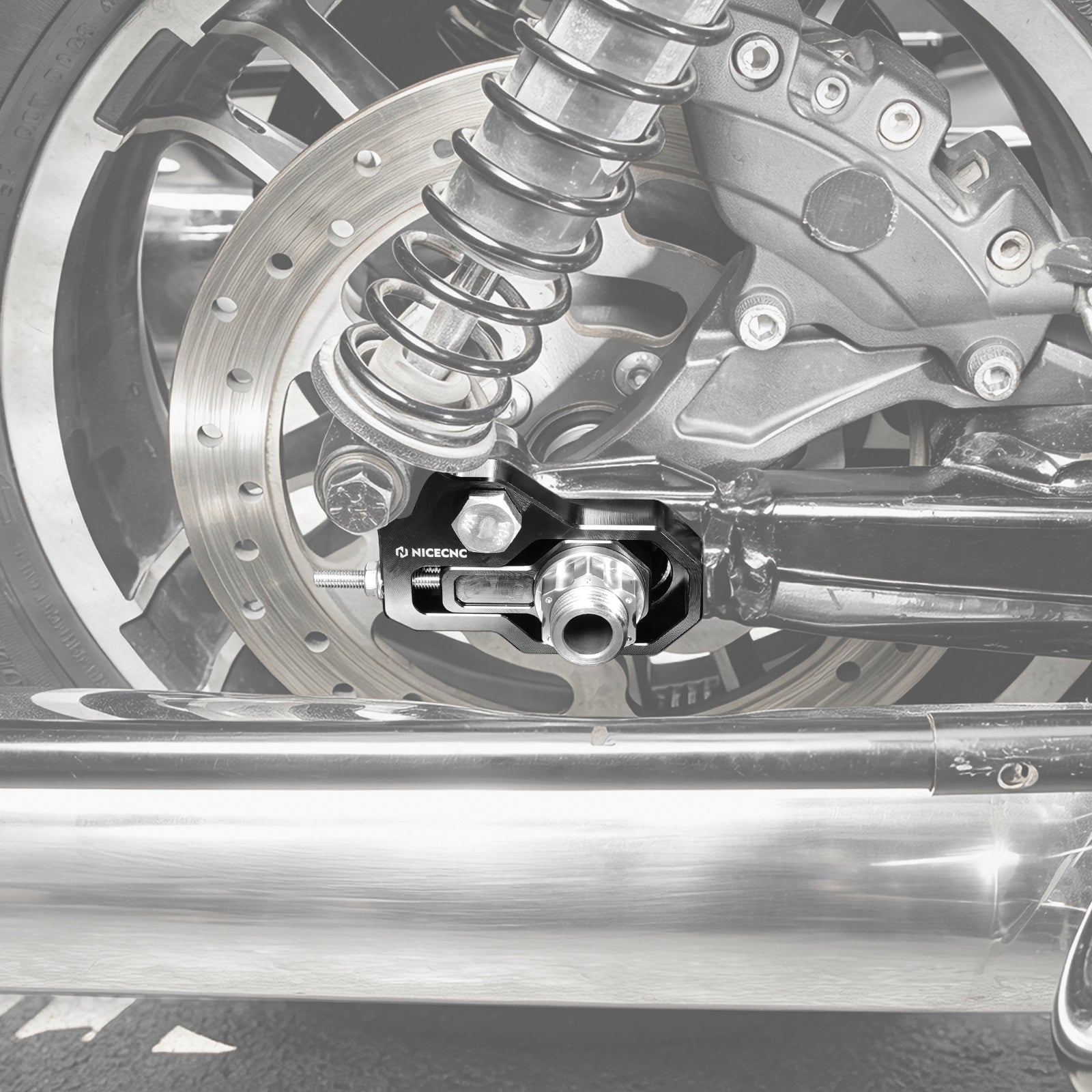 Hinterrad Achsblock Kettenspanner Einstell-Kit für Harley Road King Electra Glide Street Glide