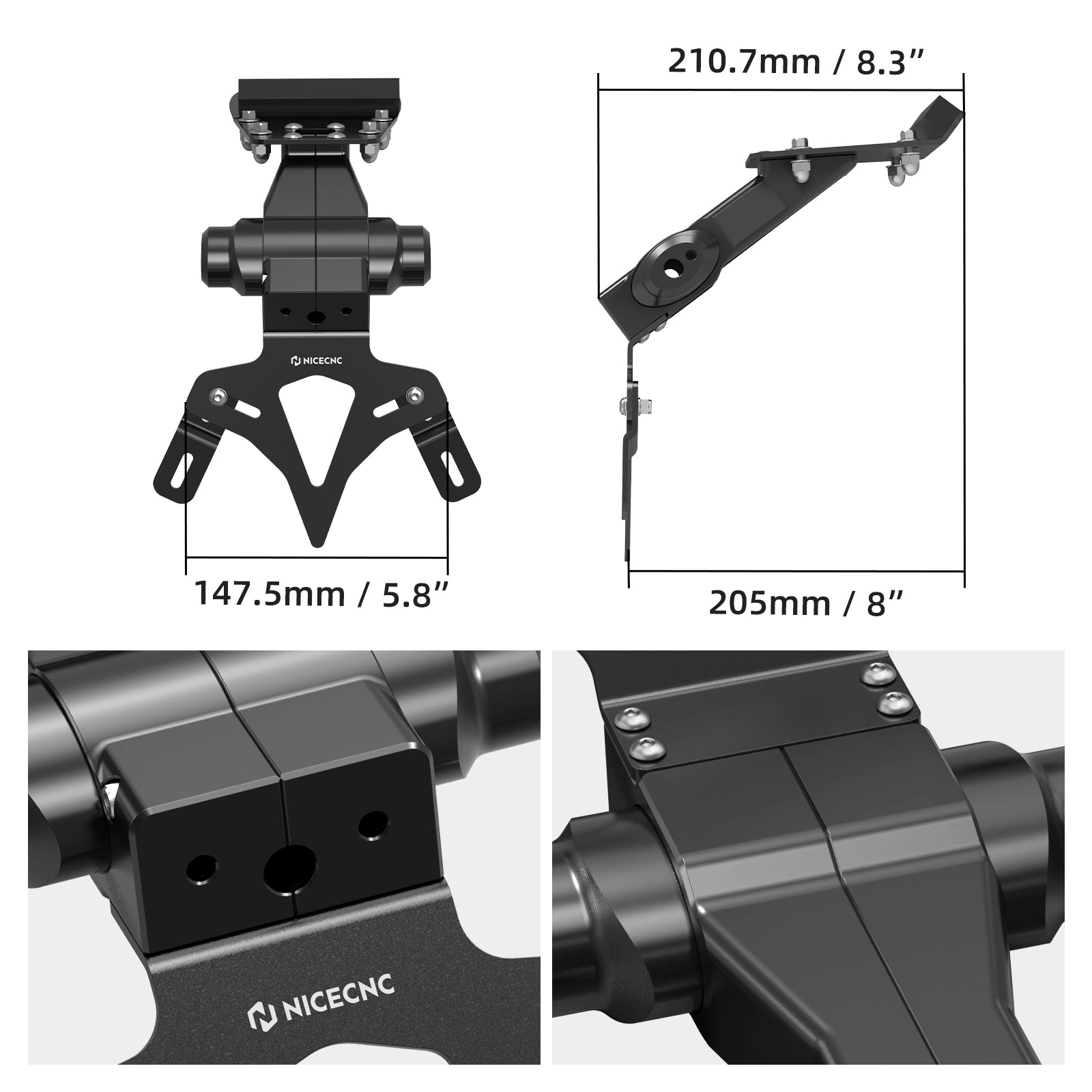 Nummerpladeholder bagombygning til KTM Duke 125 250 390 2024-2026
