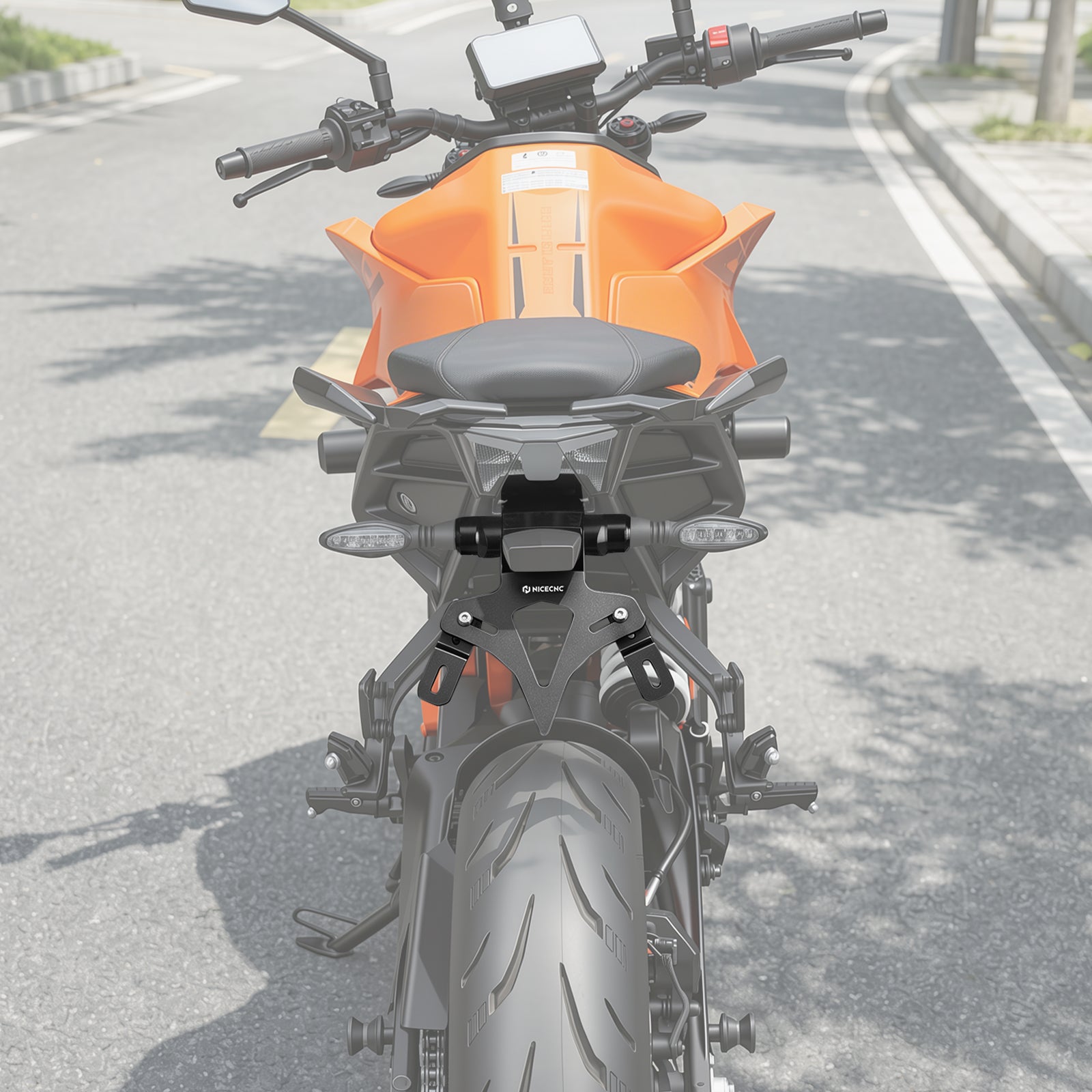 Nummerpladeholder bagombygning til KTM Duke 125 250 390 2024-2026