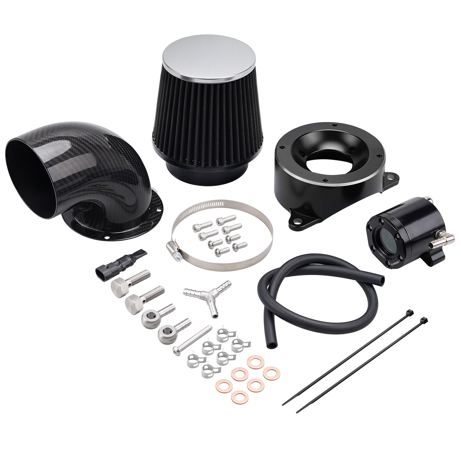 High-Flow Luftfilter mit externem Entlüftungs-Kit für Harley Dyna Street Fat Bob Super Wide Glide Low Rider