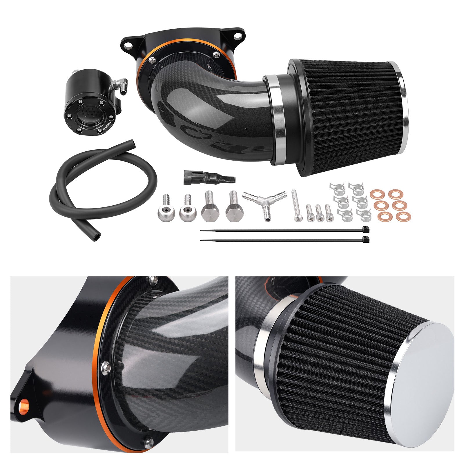 High-Flow Luftfilter mit externem Entlüftungs-Kit für Harley Dyna Street Fat Bob Super Wide Glide Low Rider