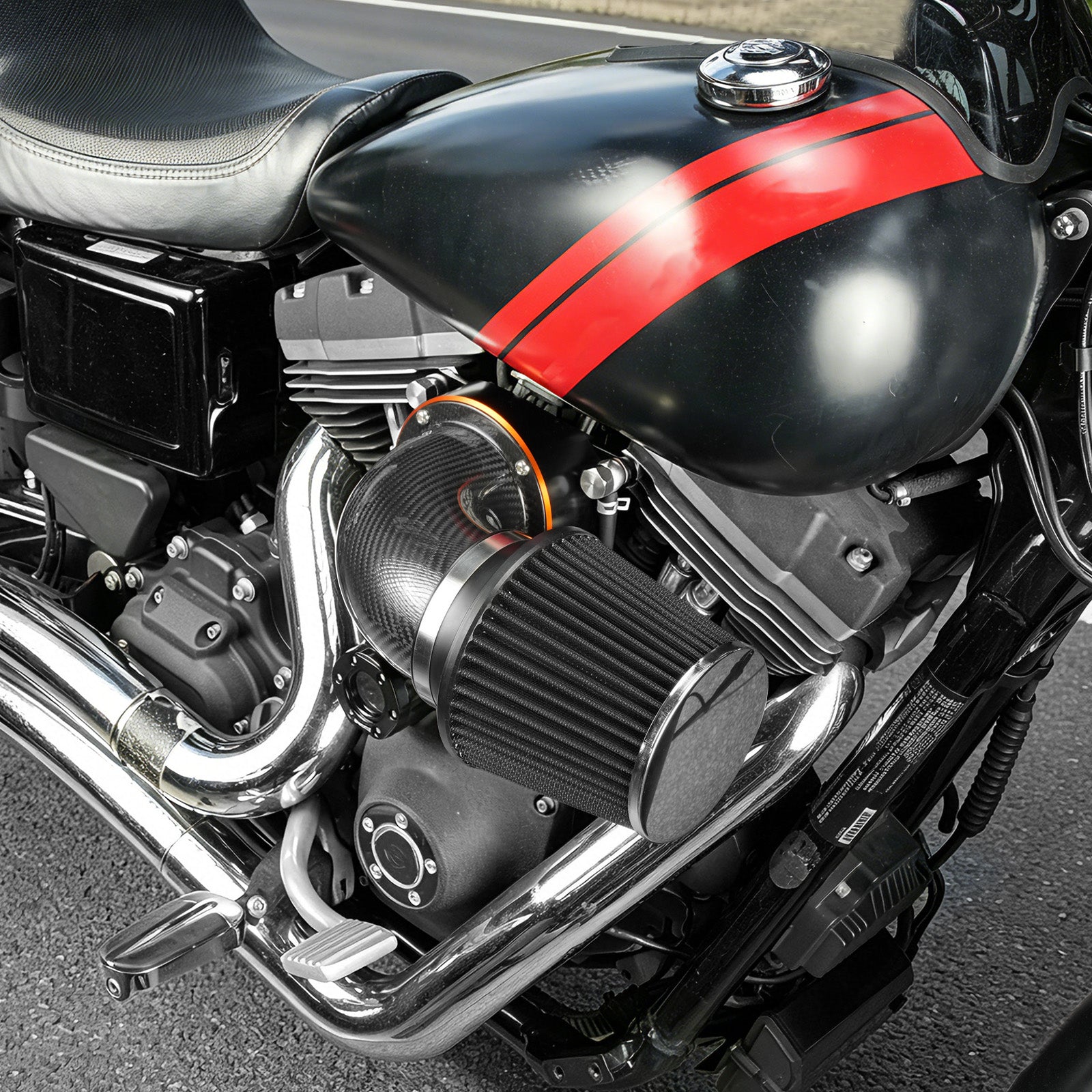 High-Flow Luftfilter mit externem Entlüftungs-Kit für Harley Twin Cam Motor Road Glide King 2001–2016