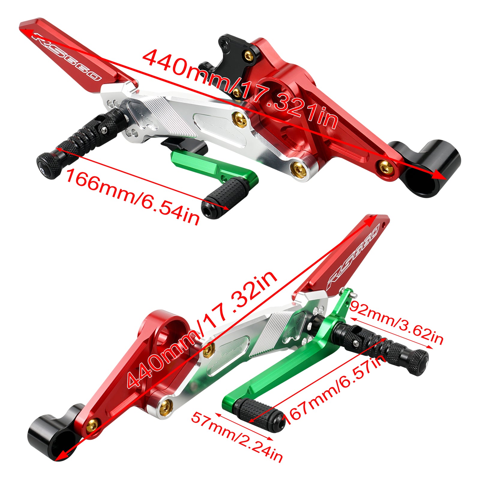 Racing Einstellbare Hinten Sets Fußstütze für Aprilia RS660 2021-2023 Tuono 660 2021-2023