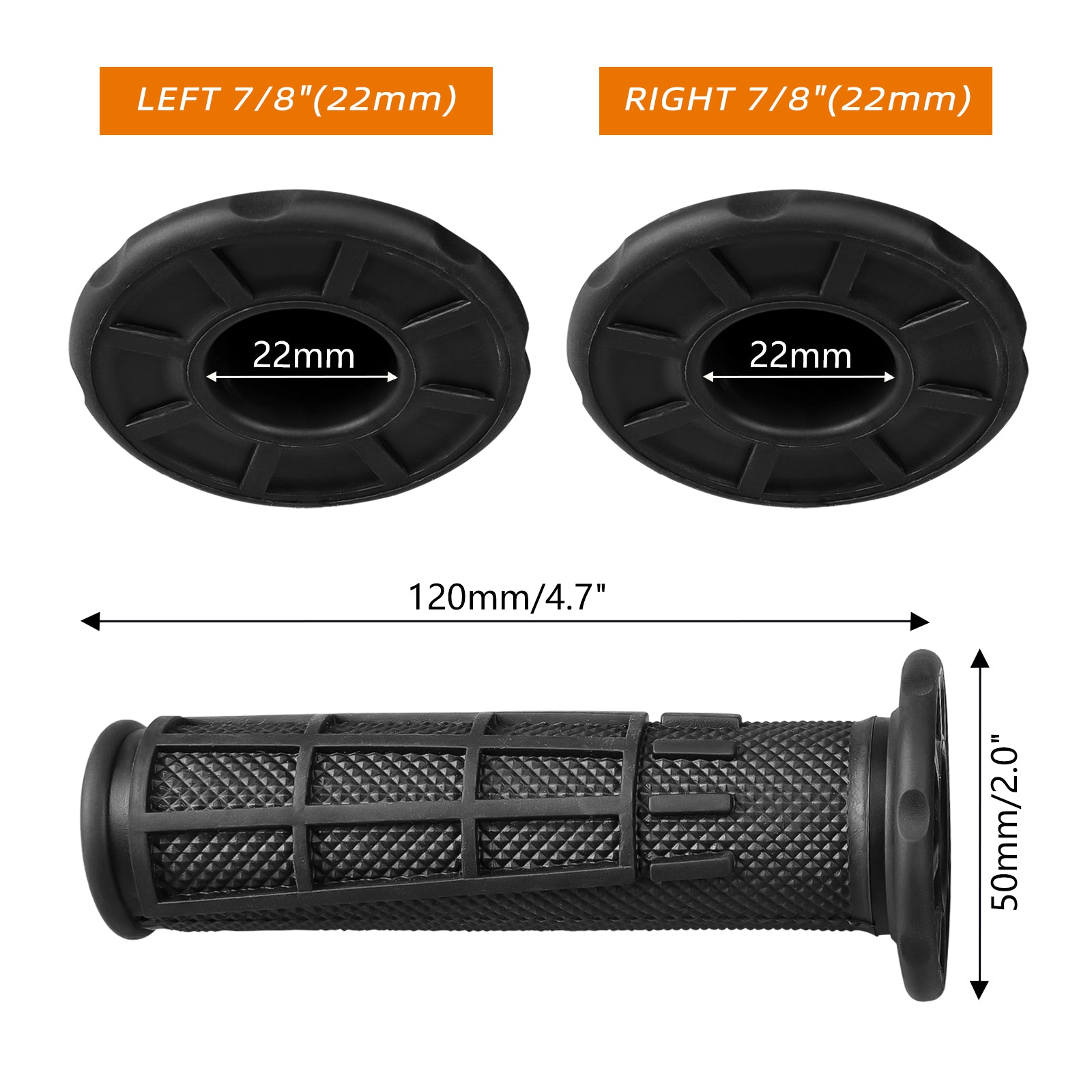 Links + Rechts 7/8 "Lenker Gummi Handgriffe Für Yamaha Raptor 700 Polaris Sportsman 570