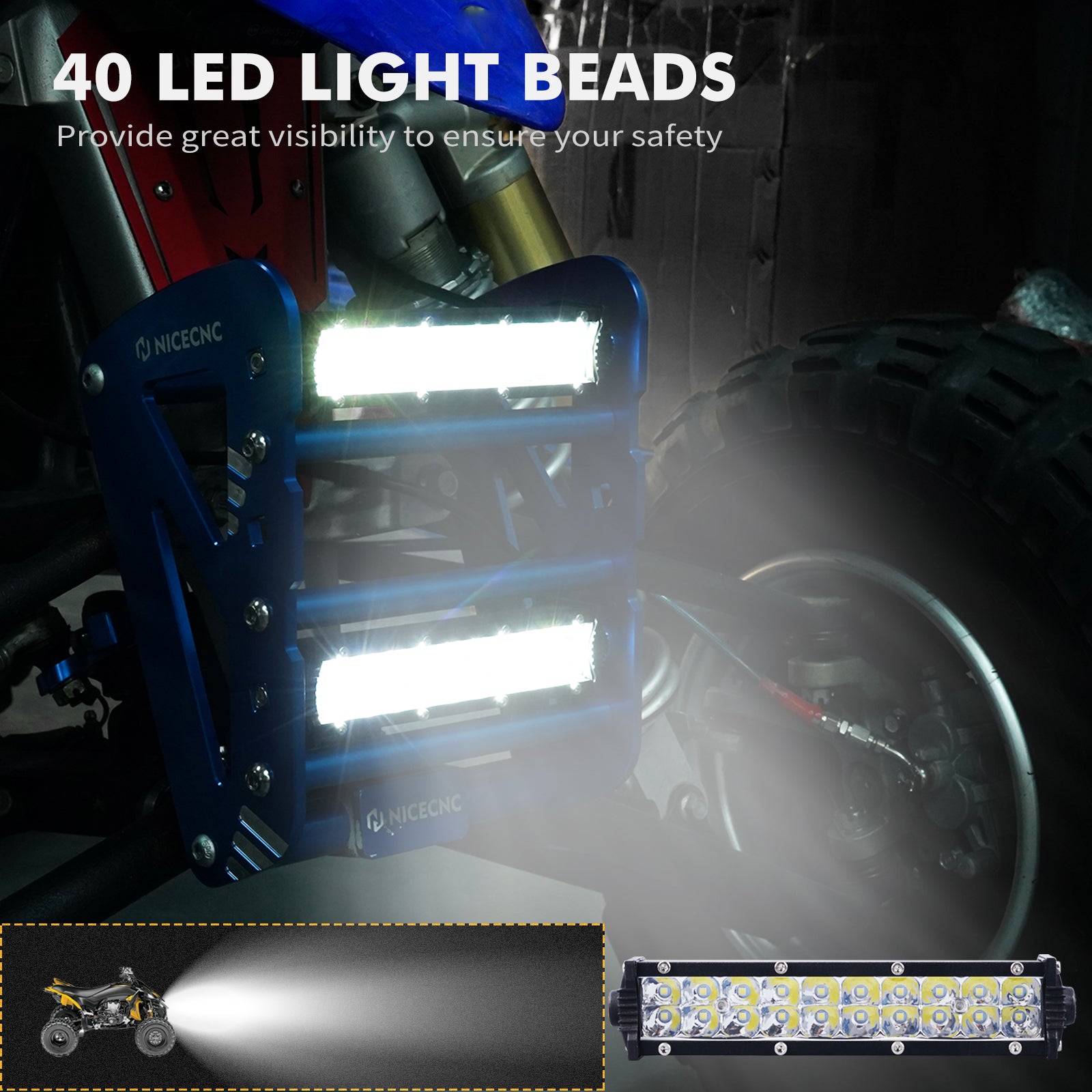 ATV Frontstoßstange Dual Light Bar LED Scheinwerfer Kit für Yamaha YFZ450R