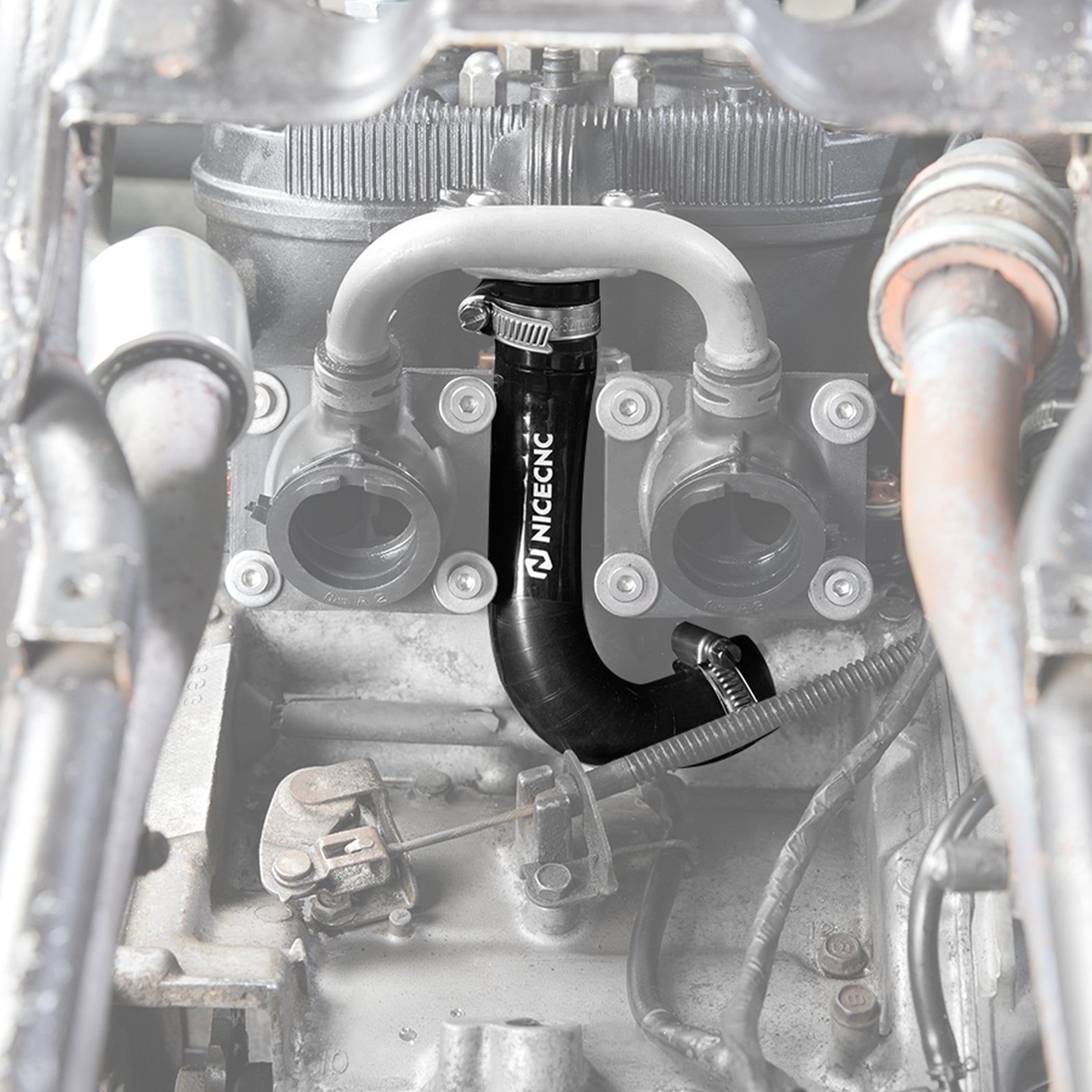 ATV-Silikon-Kühlerschlauch-Set mit Hitzeschutz-Adaptern für Yamaha Banshee 350 1987–2006