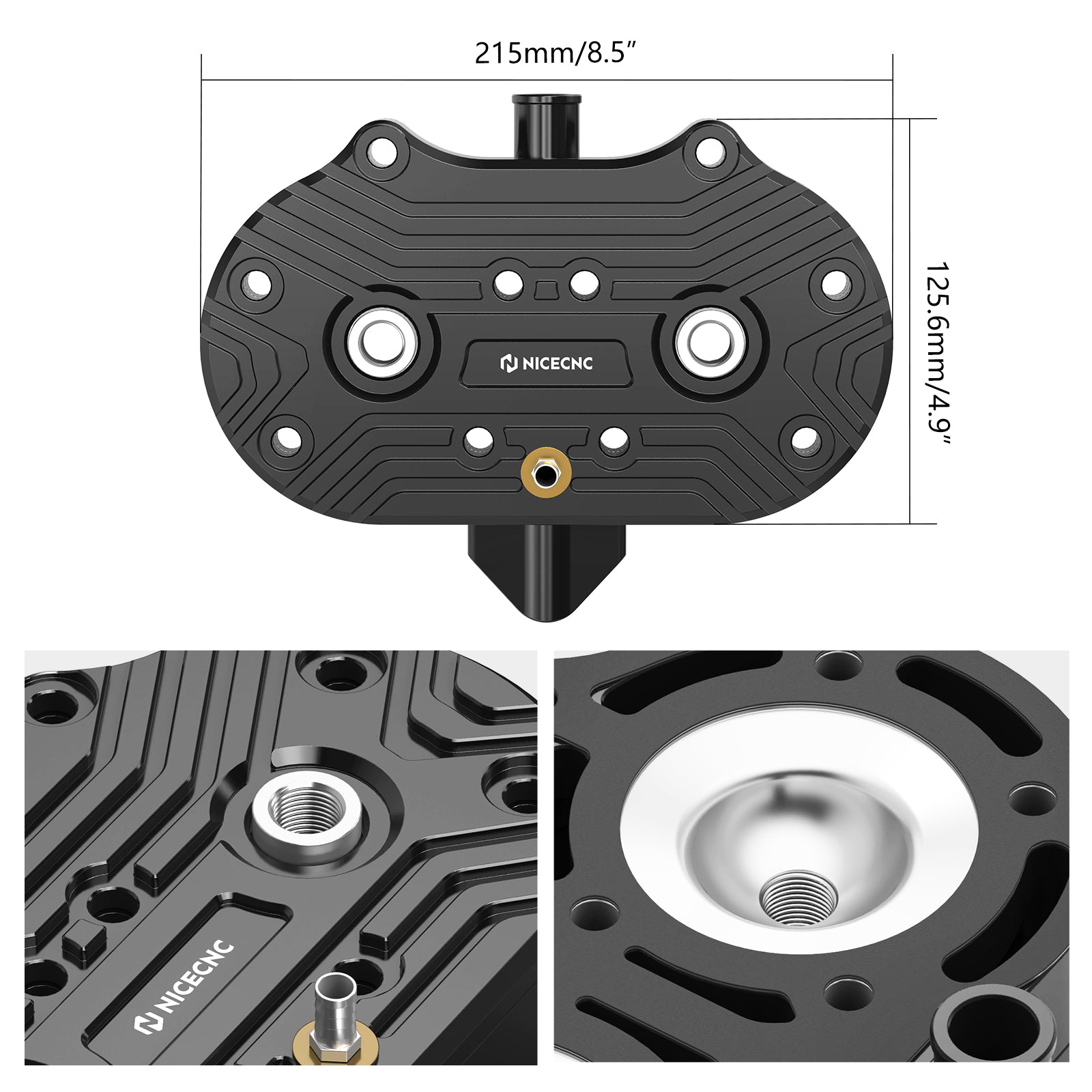 Culata con aletas de refrigeración y cámara de combustión de 21 cc para Yamaha Banshee 350