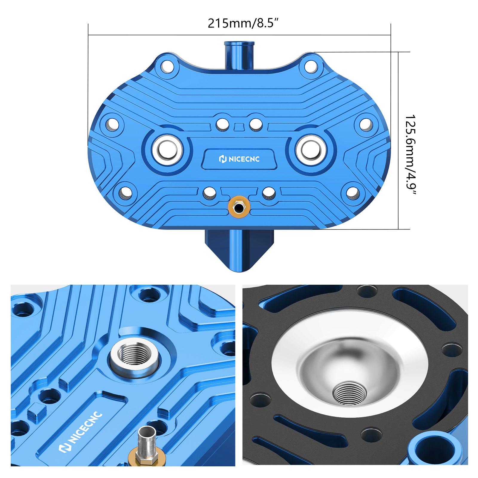 Culata con aletas de refrigeración y cámara de combustión de 21 cc para Yamaha Banshee 350