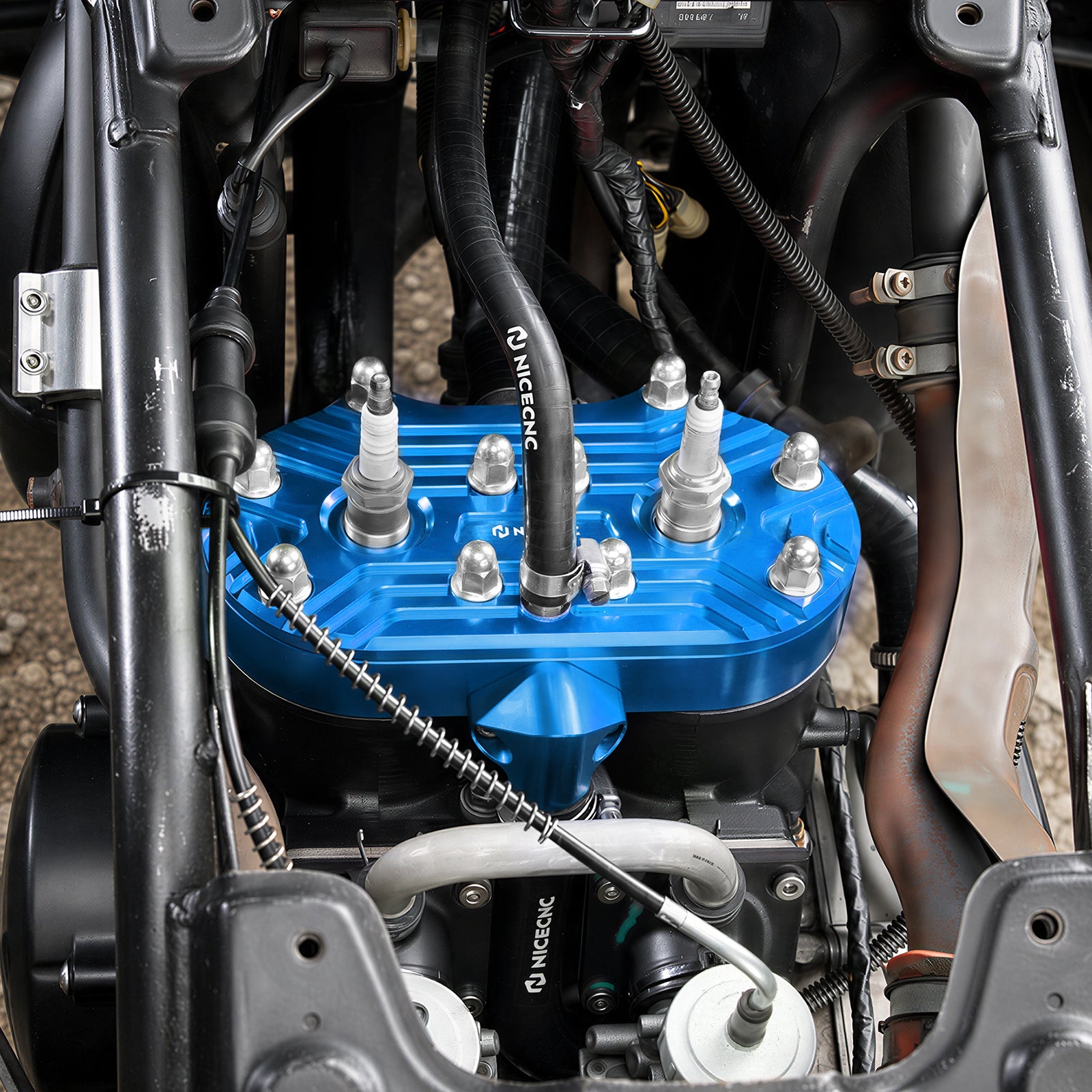 Culata con aletas de refrigeración y cámara de combustión de 21 cc para Yamaha Banshee 350