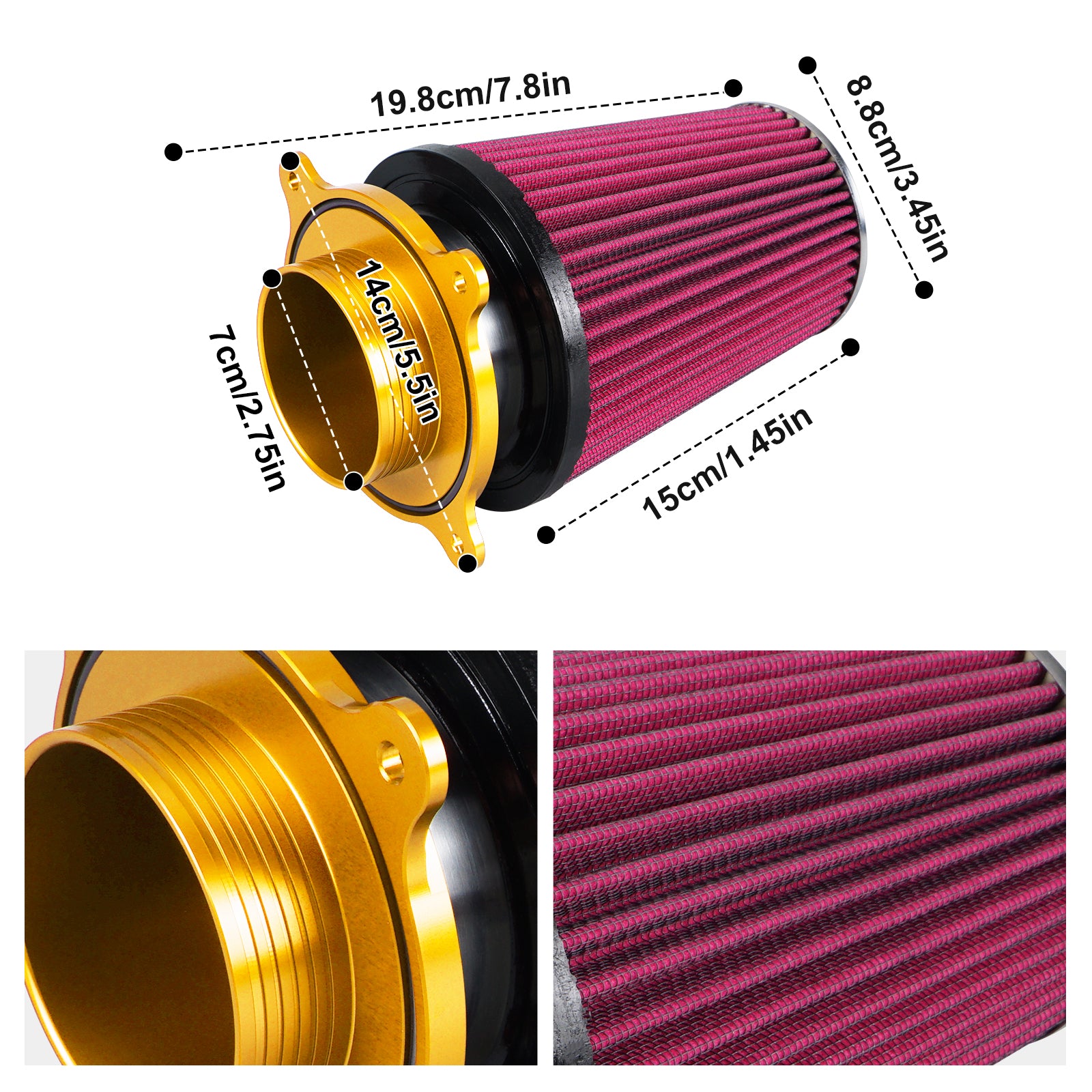 ATV Luftfiltereinlass mit Halter Adapter für Yamaha Raptor 700 2006-2024