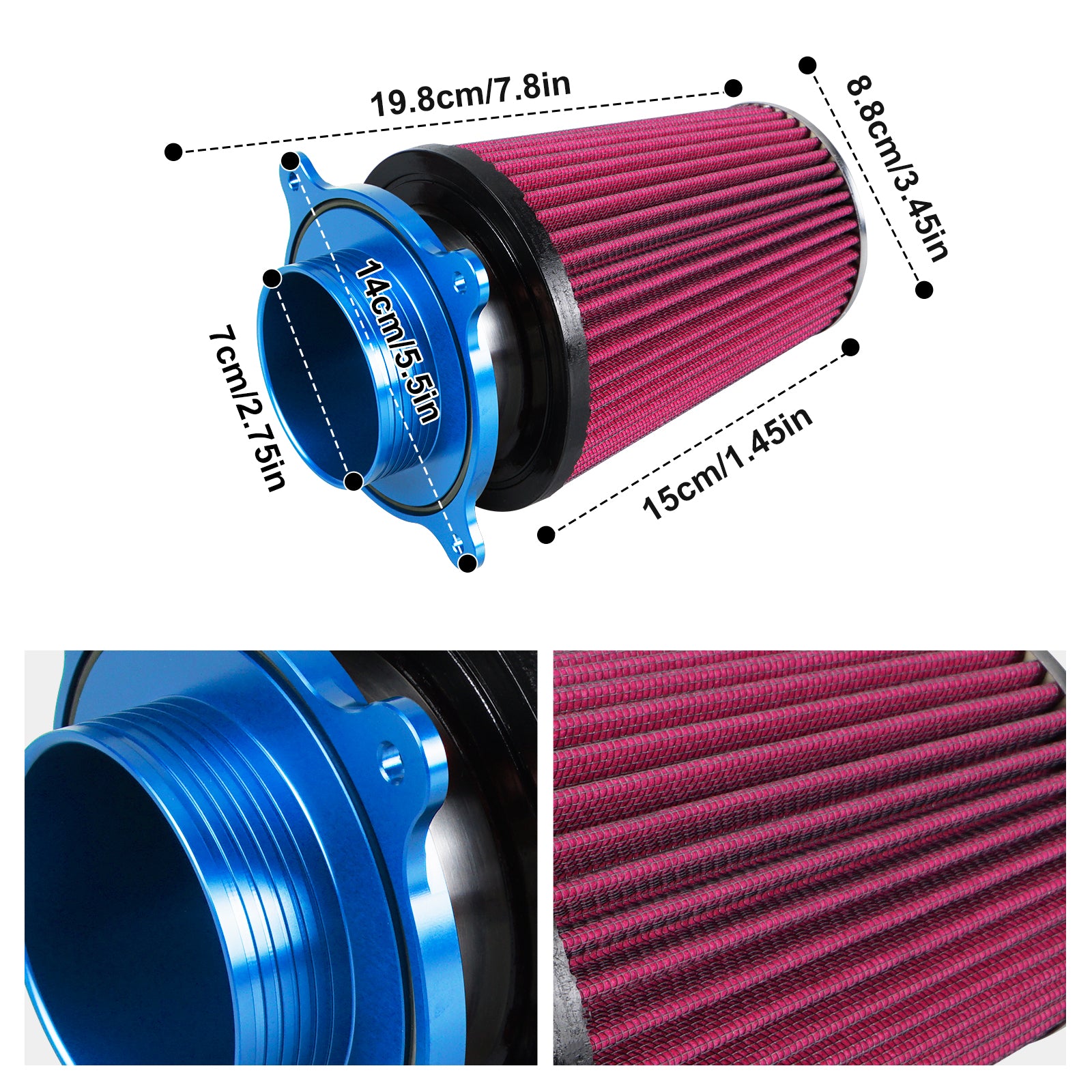 ATV Luftfiltereinlass mit Halter Adapter für Yamaha Raptor 700 2006-2024