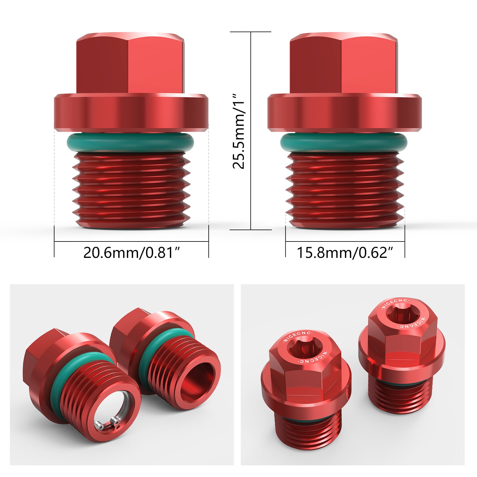 Magnetischer Front Getriebegehäuse Differential Füll- und Ablaufstopfensatz für Polaris RZR XP 1000 Sportsman Ranger