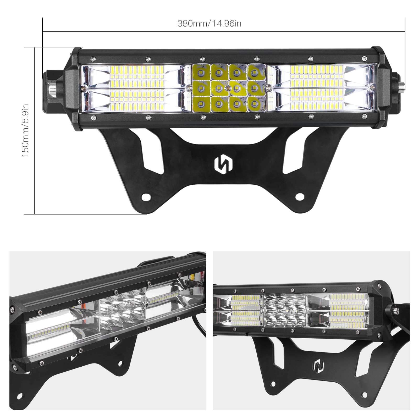 UTV 12 Zoll Stoßdämpferhalterung LED-Lichtleiste mit Halterung Für Can Am X3