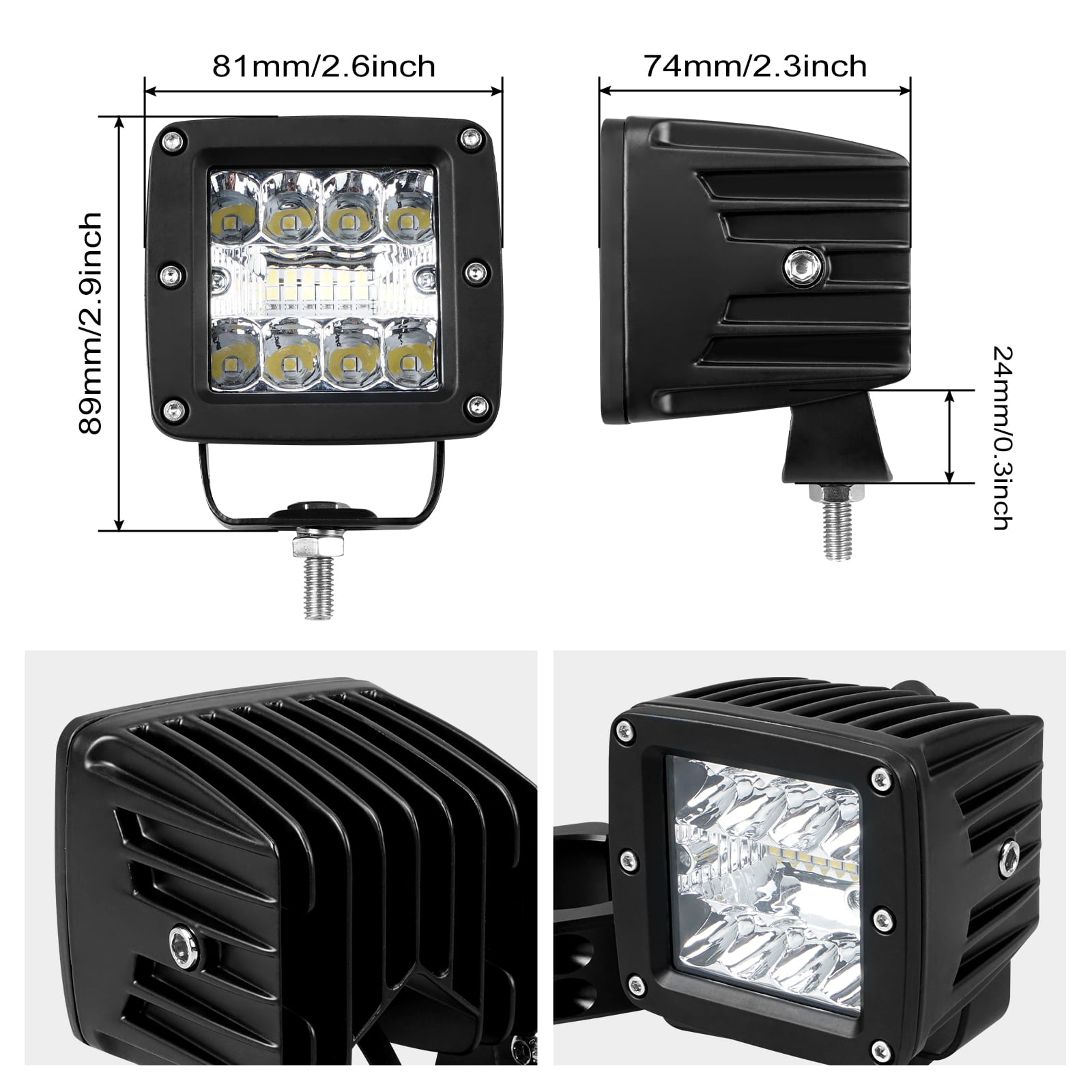 20W UTV LED Combo Strahl Arbeit Lichter Kit Für Can Am X3 Polaris RZR XP 1000