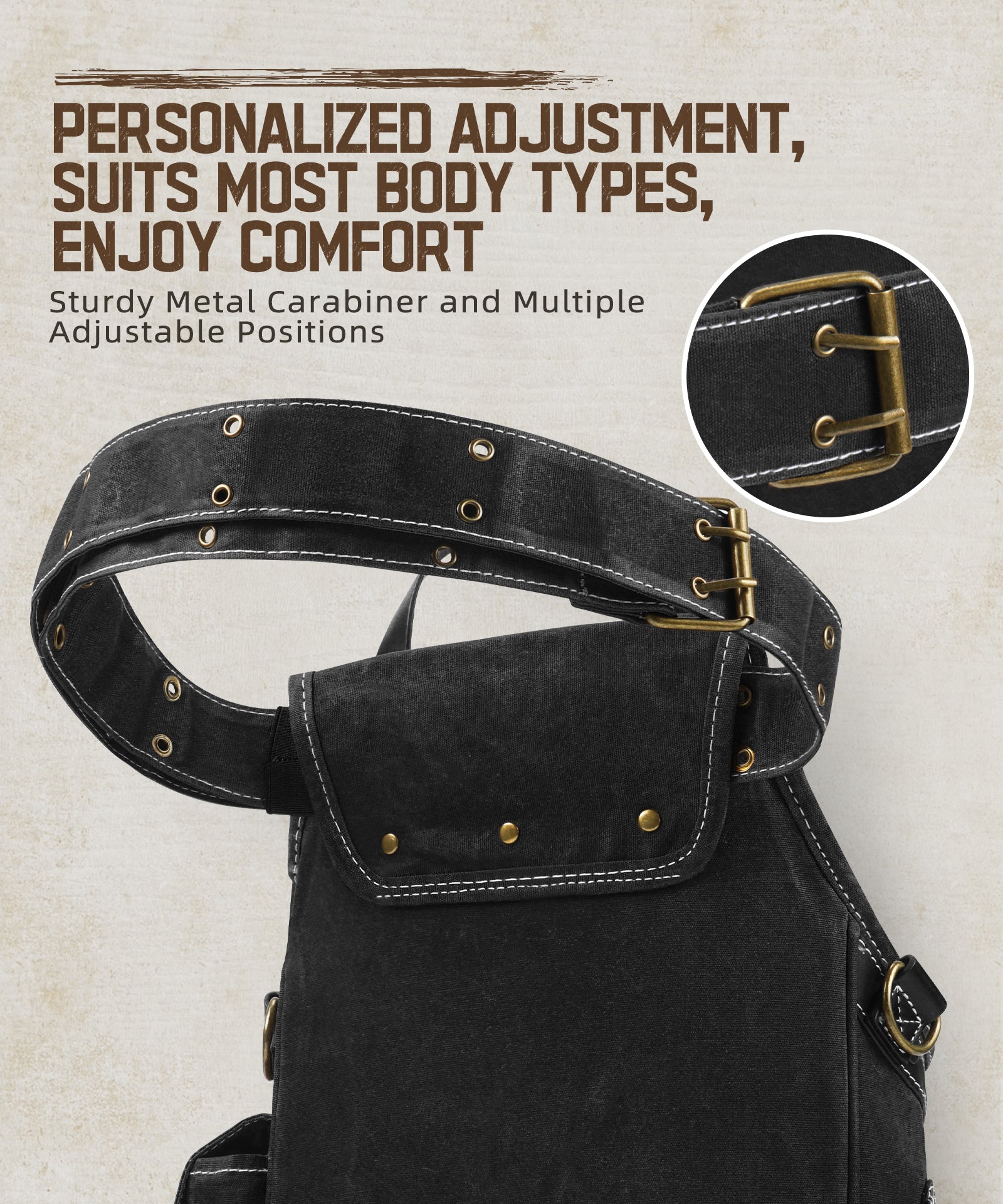 Gürteltasche für Multifunktionswerkzeug mit 11 Taschen und schnell verstellbarer Gürteltasche aus Canvas mit Halterung für Hardware