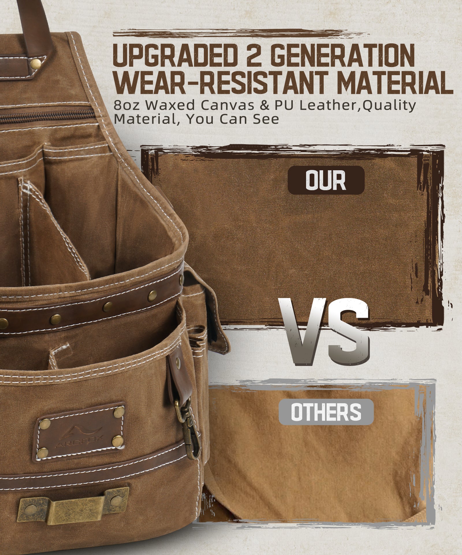 Gürteltasche für Multifunktionswerkzeug mit 11 Taschen und schnell verstellbarer Gürteltasche aus Canvas mit Halterung für Hardware
