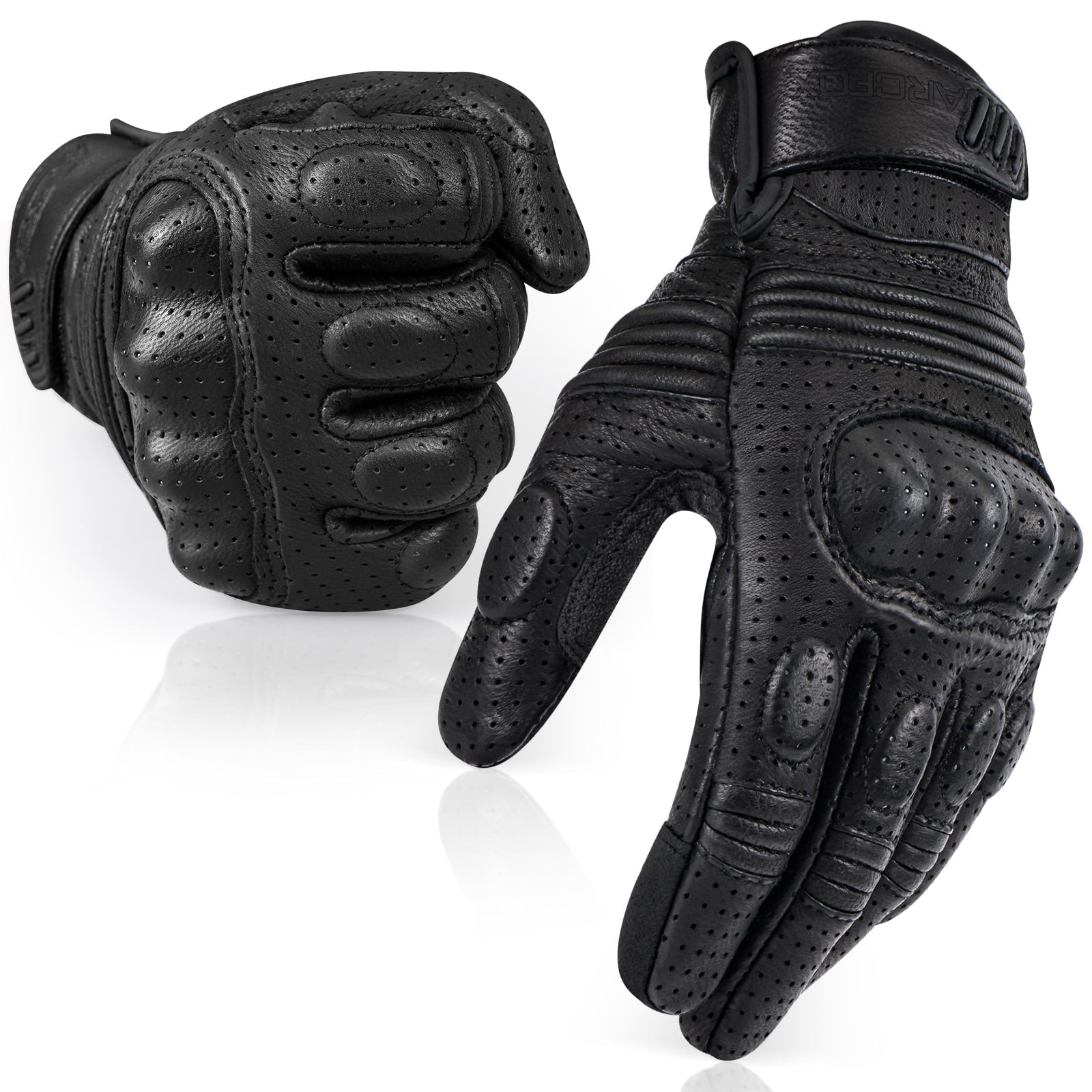 Motorrad Ziegenleder Handschuhe Vintage Schutz Carbon Radfahren Handschuhe Touchscreen