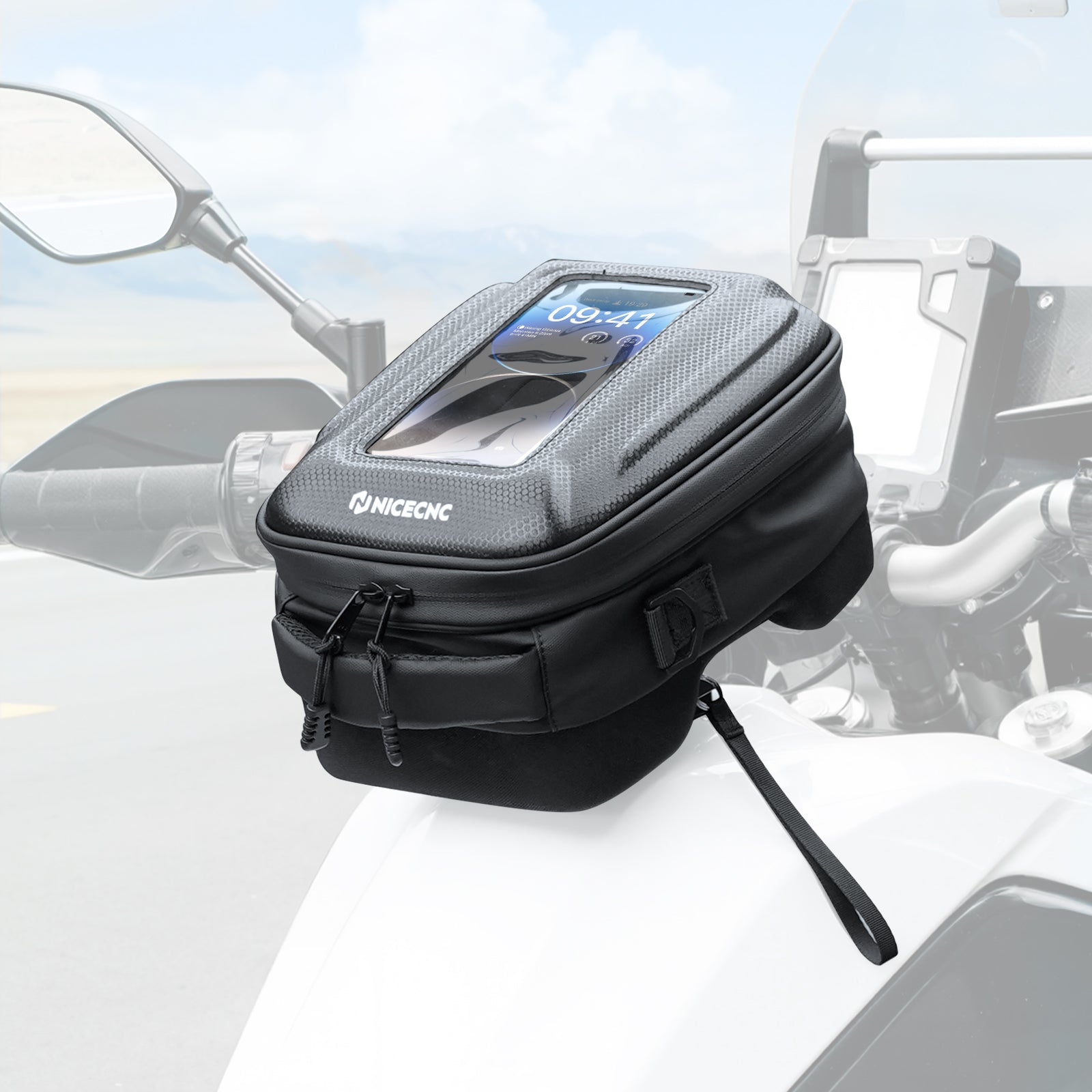 Tankrucksack mit Schnellverschluss und Push-Pull-Schließsystem für Yamaha Tenere 700 2019–2024