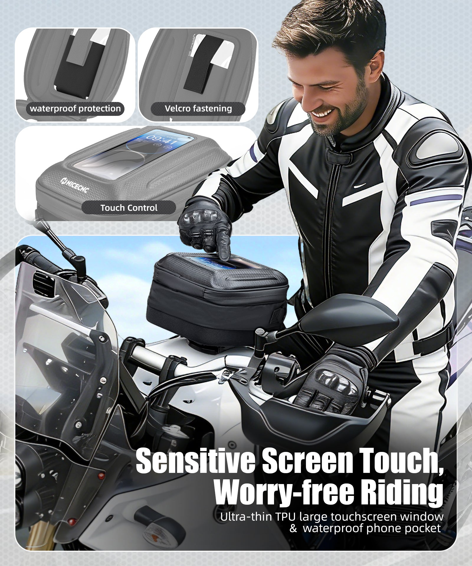 Tankrucksack mit Schnellverschluss und Push-Pull-Schließsystem für Yamaha Tenere 700 2019–2024